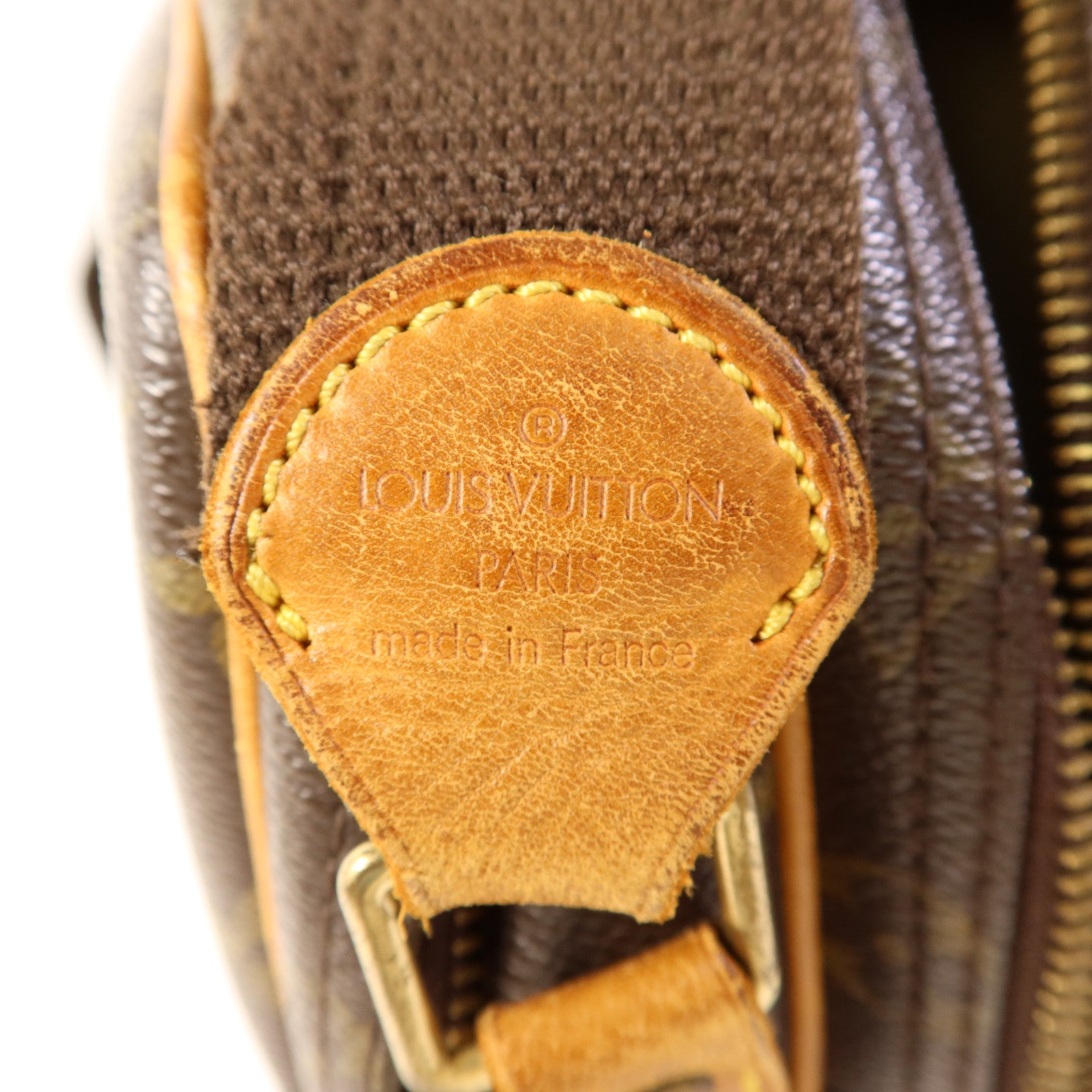 LOUIS VUITTON Monogram Reporter PM金扣肩背袋棕色