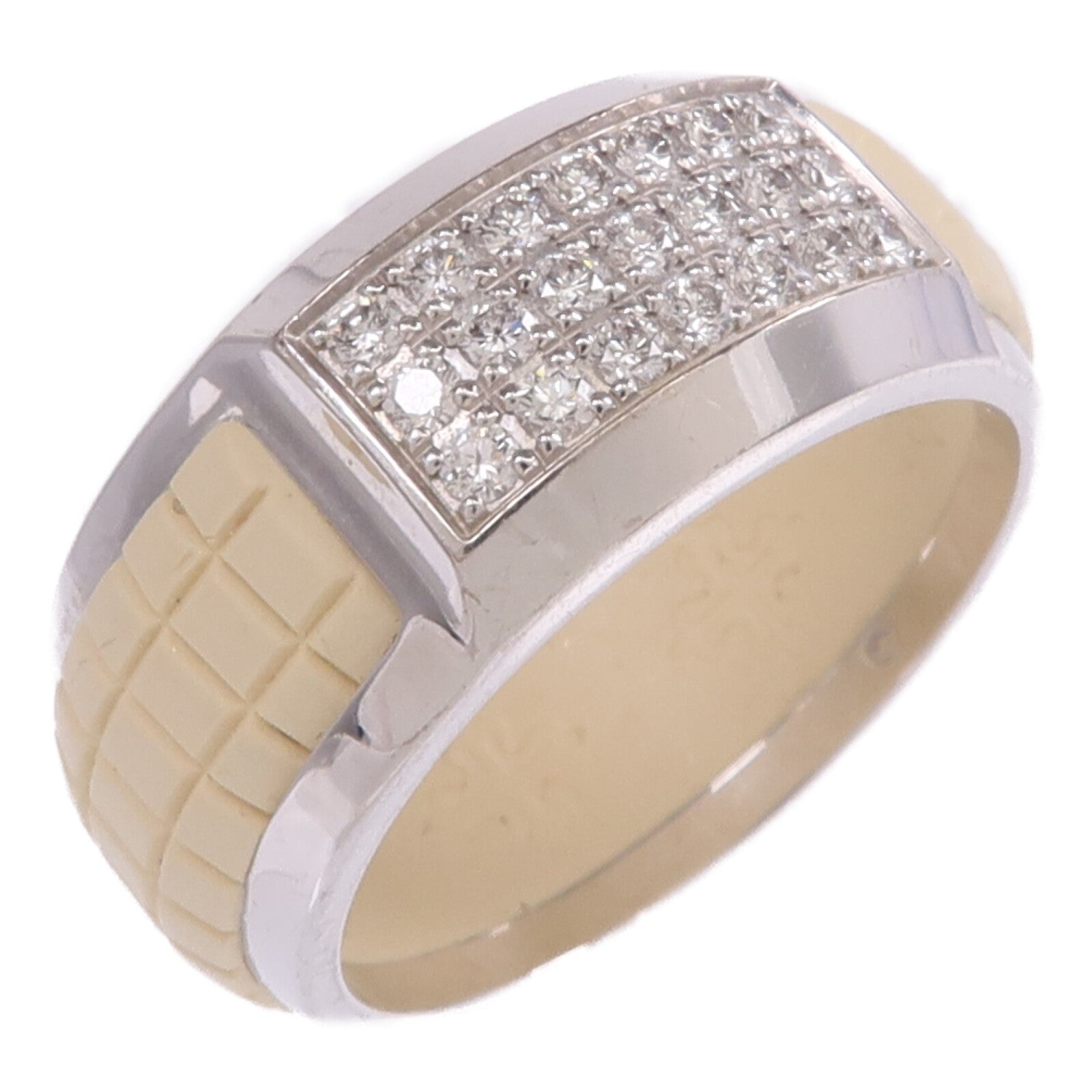 JEWELRY 18K白金/橡皮Aquanaut Luce Rubber Ring鑽石戒指US#7.25