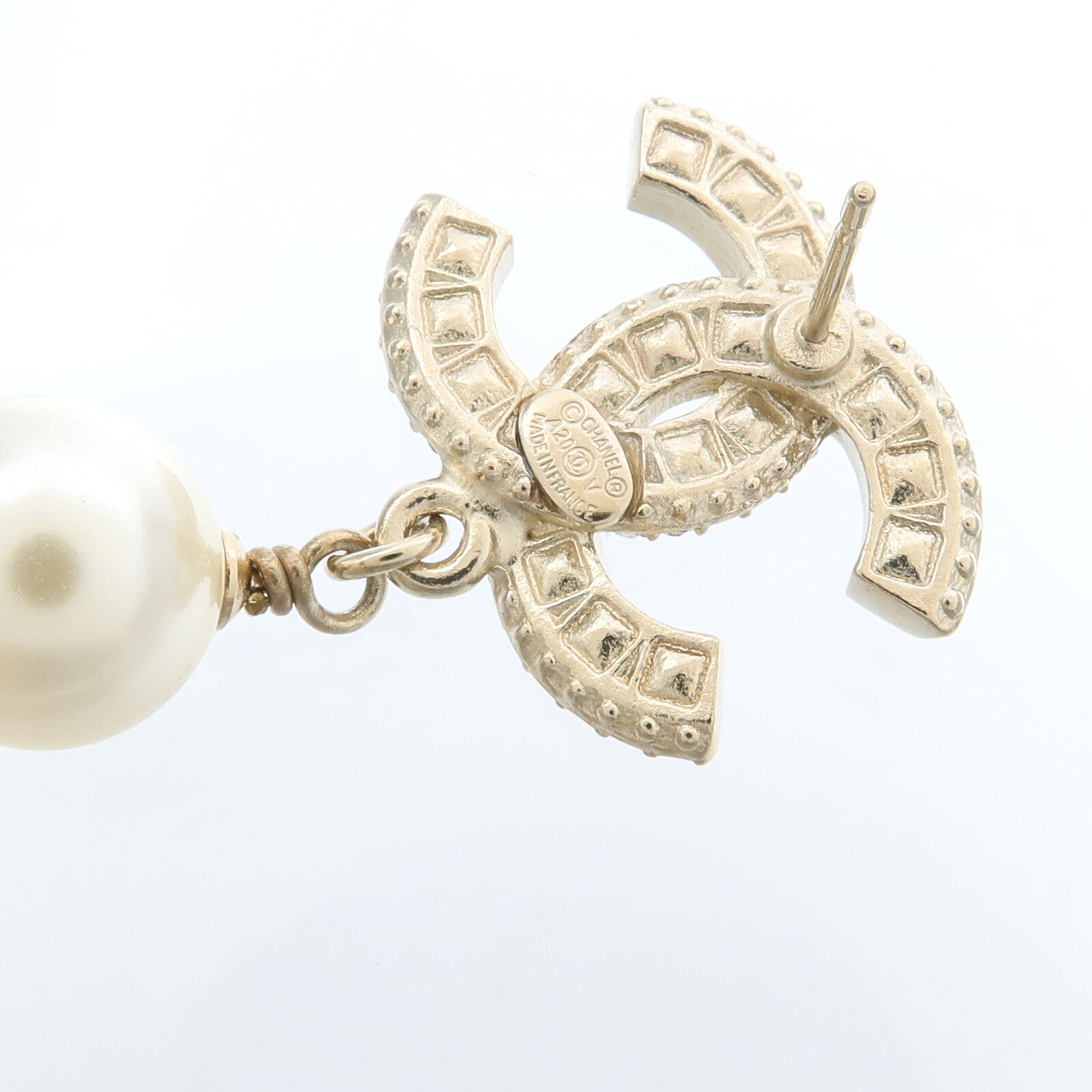 CHANEL PVC/金屬Classic Drop Earrings耳環