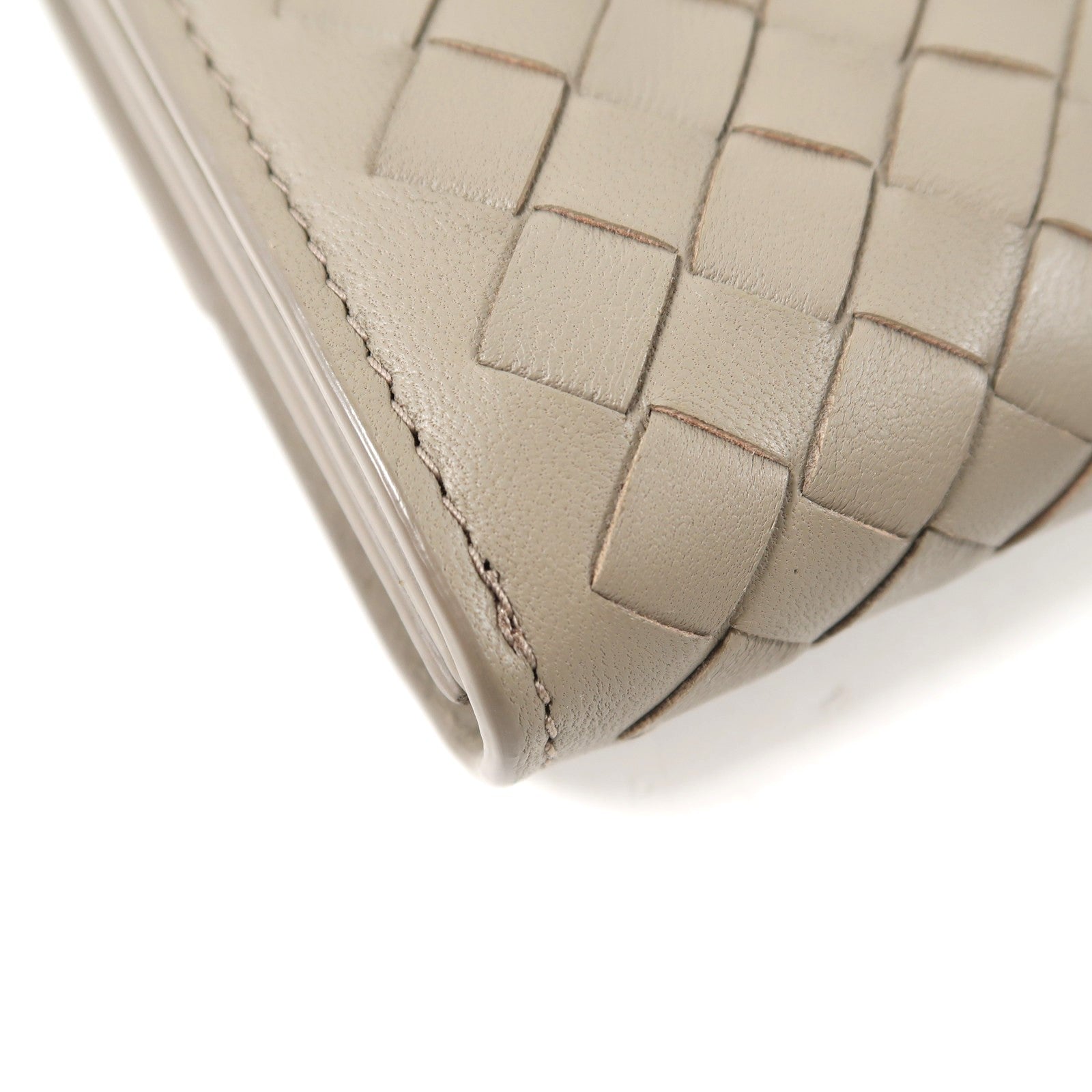 BOTTEGA VENETA 羊皮皮革Wallet銀扣錢包灰色