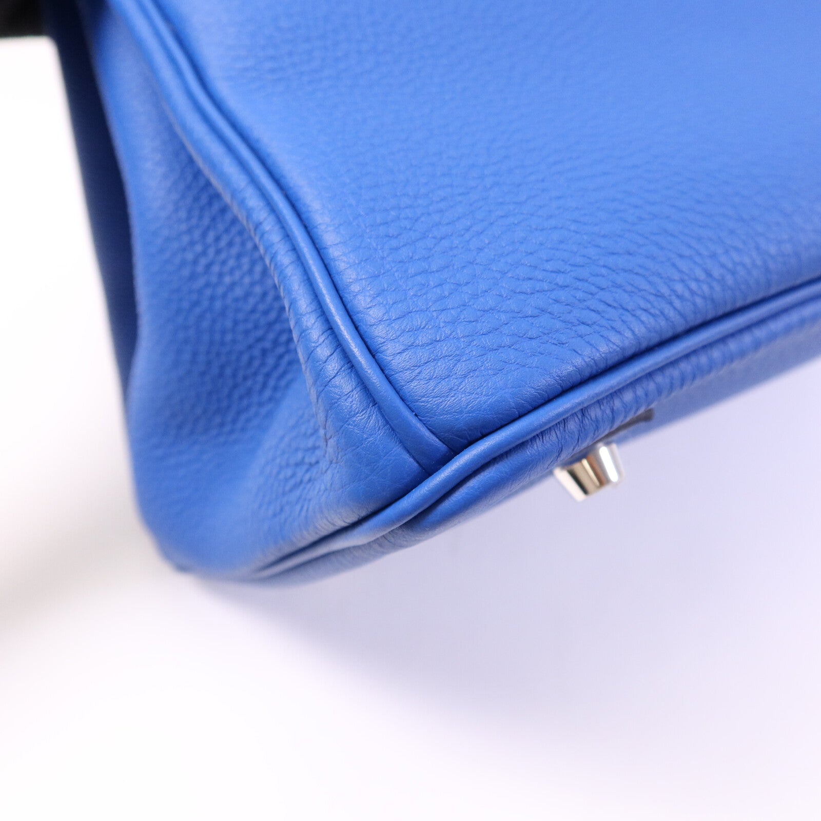 HERMES Togo皮革Birkin 35銀扣手挽袋Bleu Zellige
