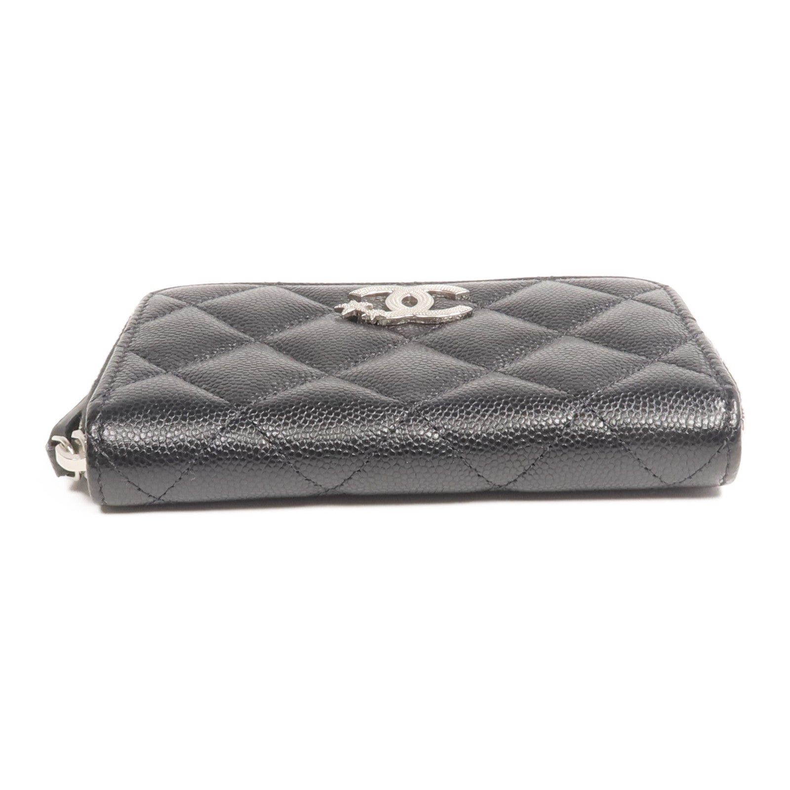 CHANEL 牛皮皮革Coin/Card Case銀扣零錢包/卡片套