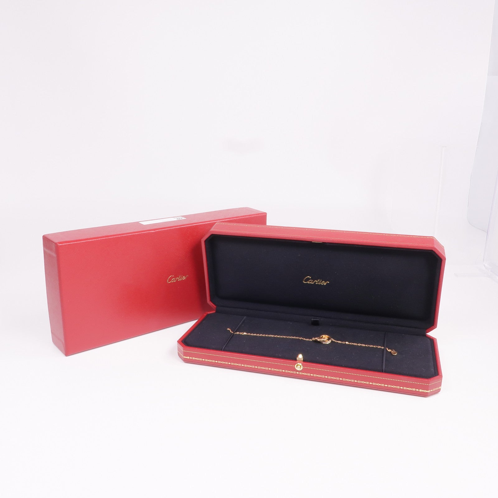 CARTIER 18K玫瑰金Love Bracelet On Chain Paved鑽石手鏈