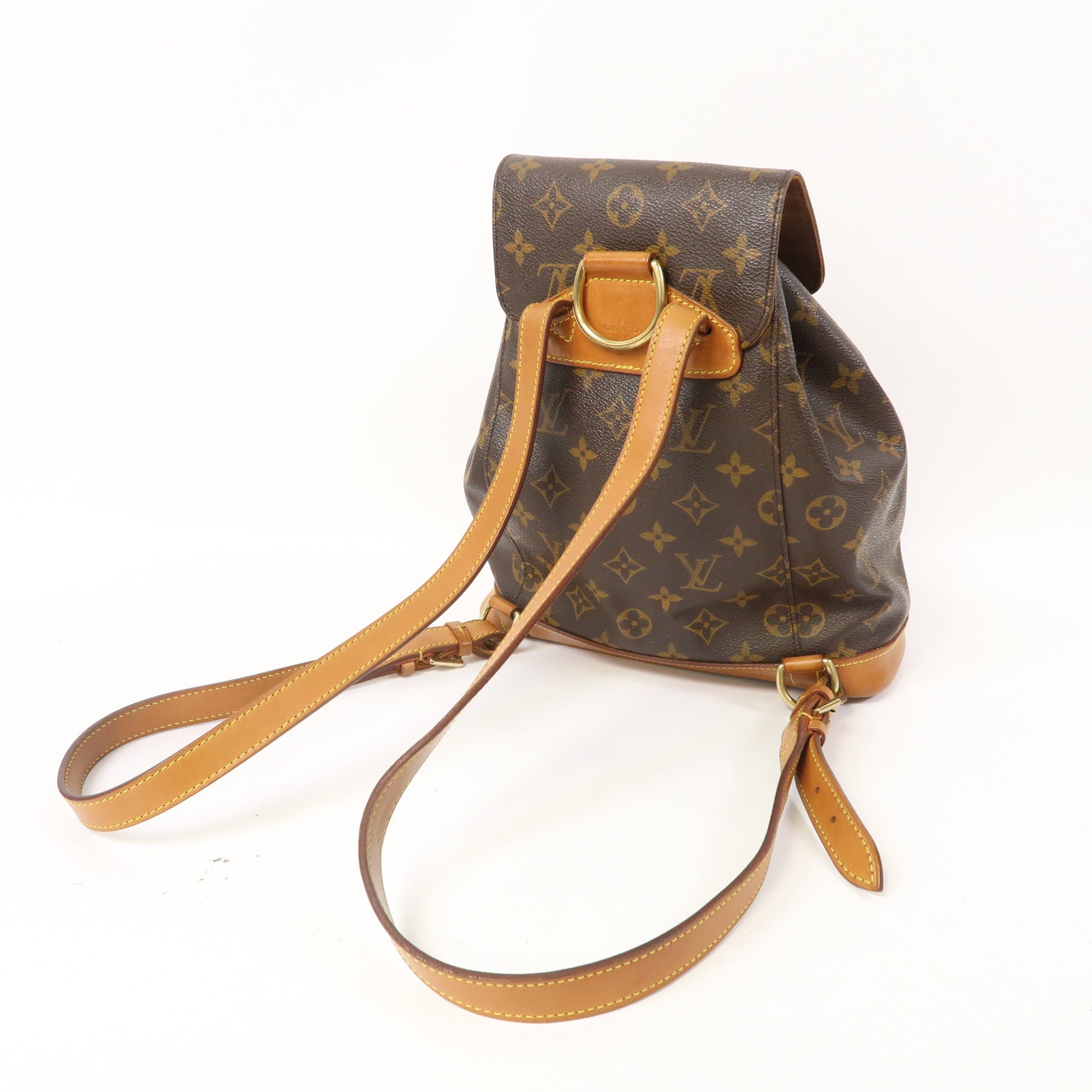 LOUIS VUITTON Monogram Montsouris MM 金扣背包啡色