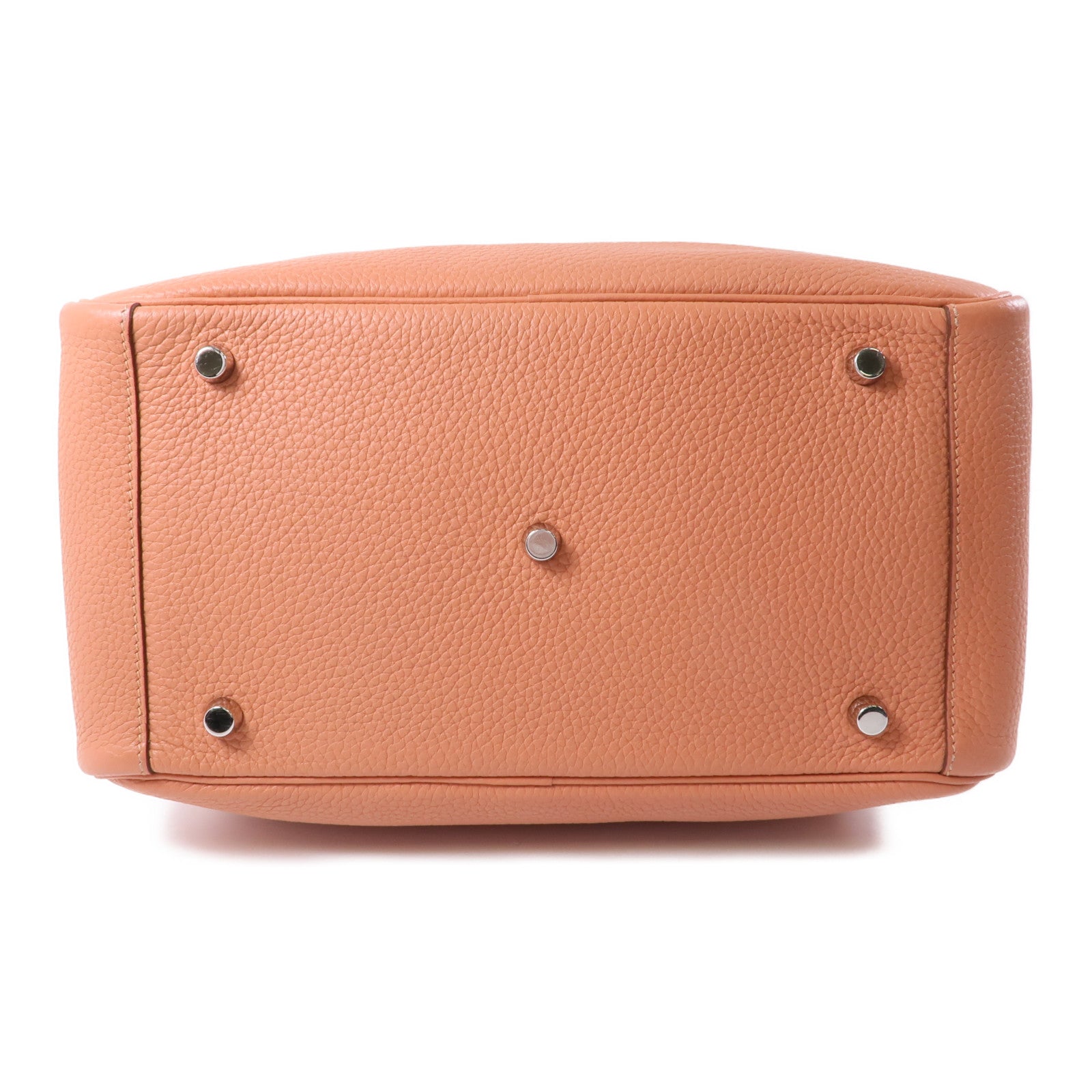 HERMES PHW Lindy 30 Shoulder Bag Clemence Leather Crevette
