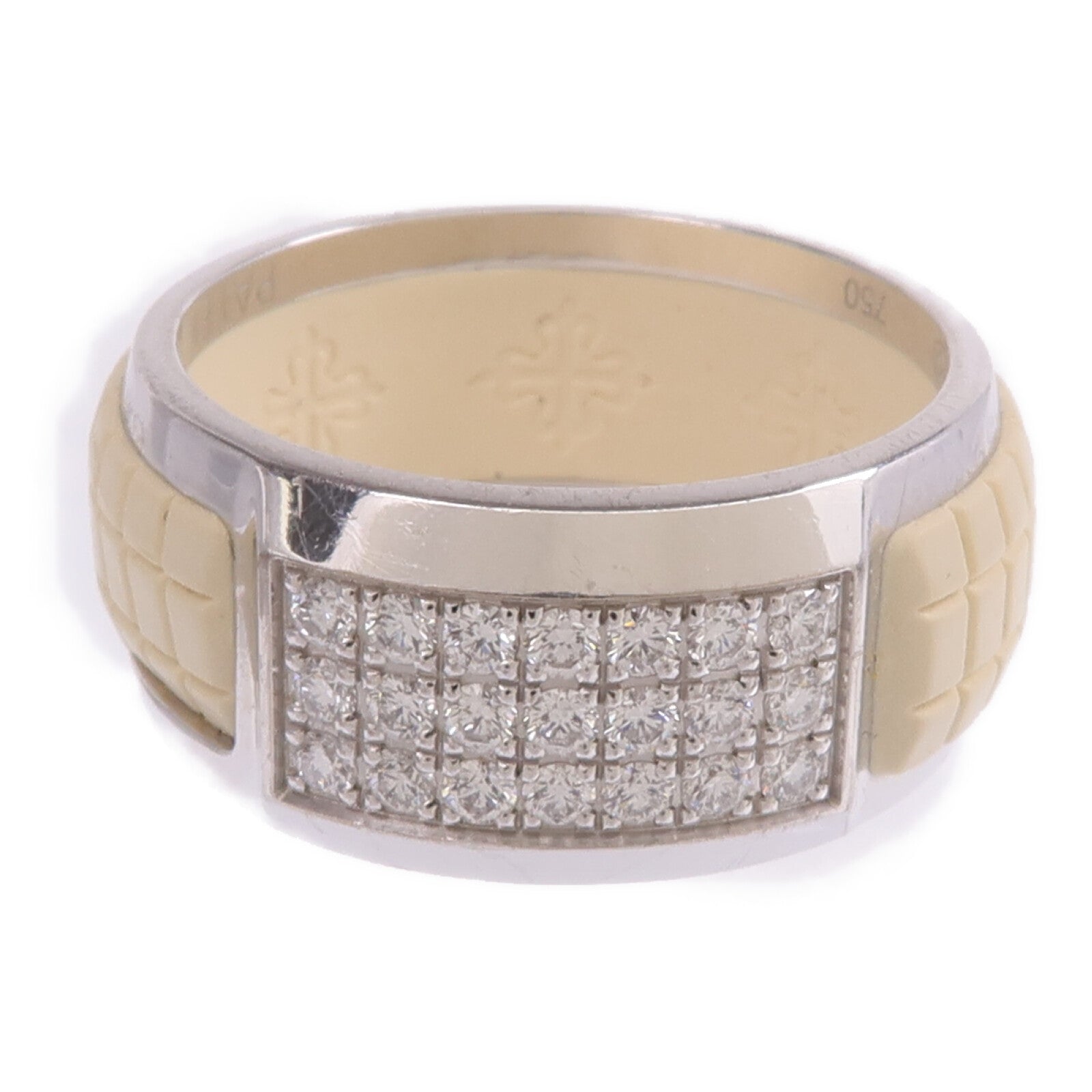 JEWELRY 18K白金/橡皮Aquanaut Luce Rubber Ring鑽石戒指US#7.25