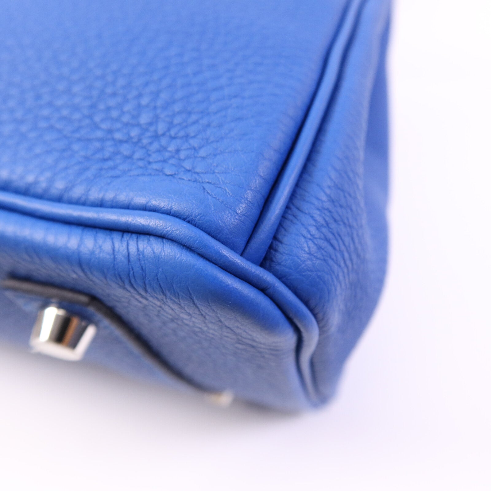 HERMES Togo皮革Birkin 35銀扣手挽袋Bleu Zellige