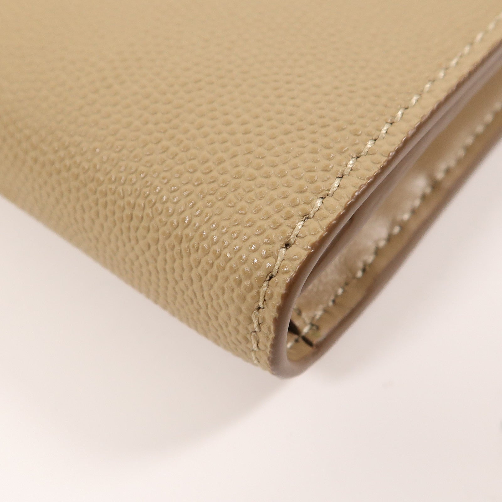 BURBERRY GHW Long Wallet Calfskin Leather Khaki