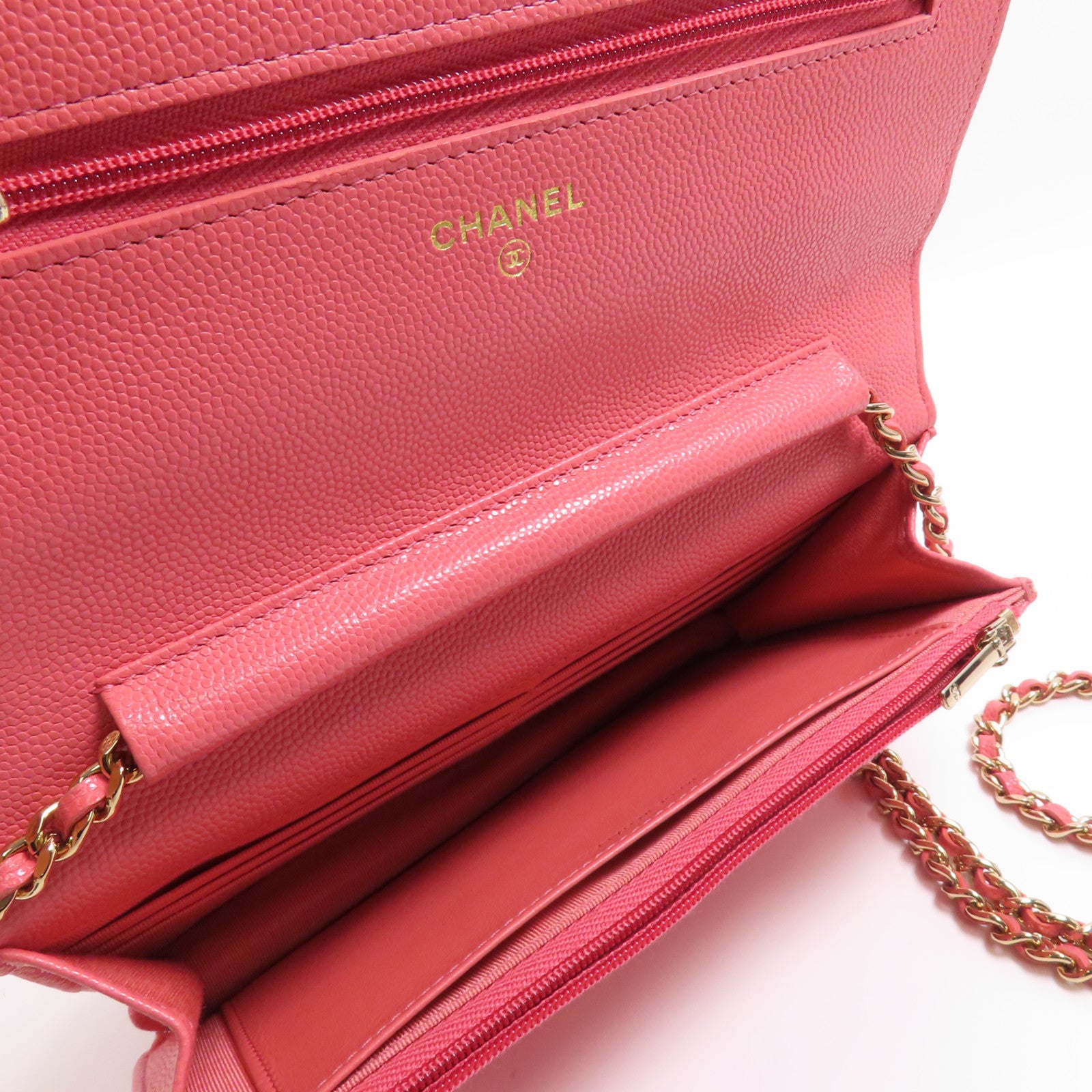 CHANEL 牛皮皮革WOC Wallet On Chain金扣鏈帶肩背袋