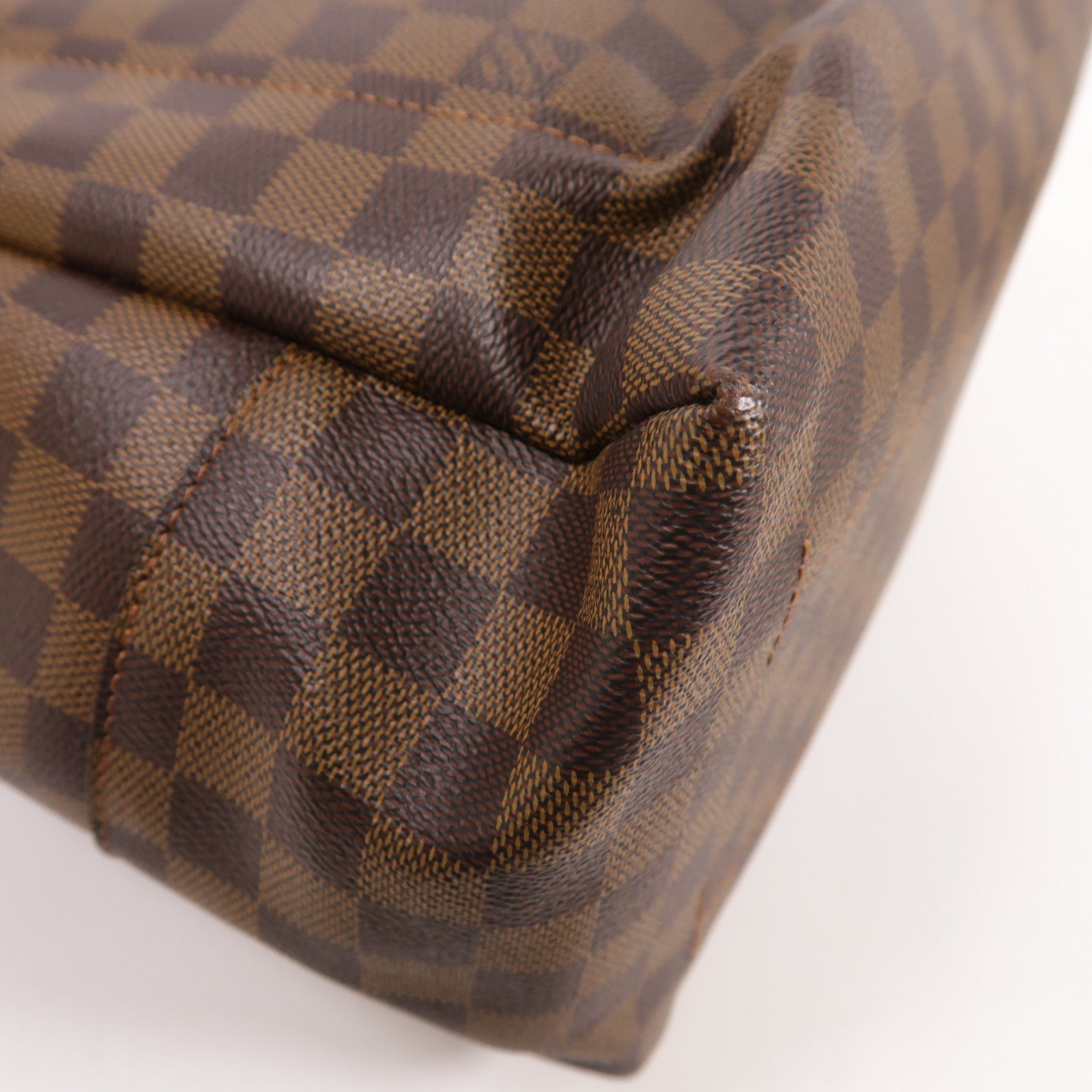 LOUIS VUITTON Damier Belmont金扣手挽肩背兩用袋