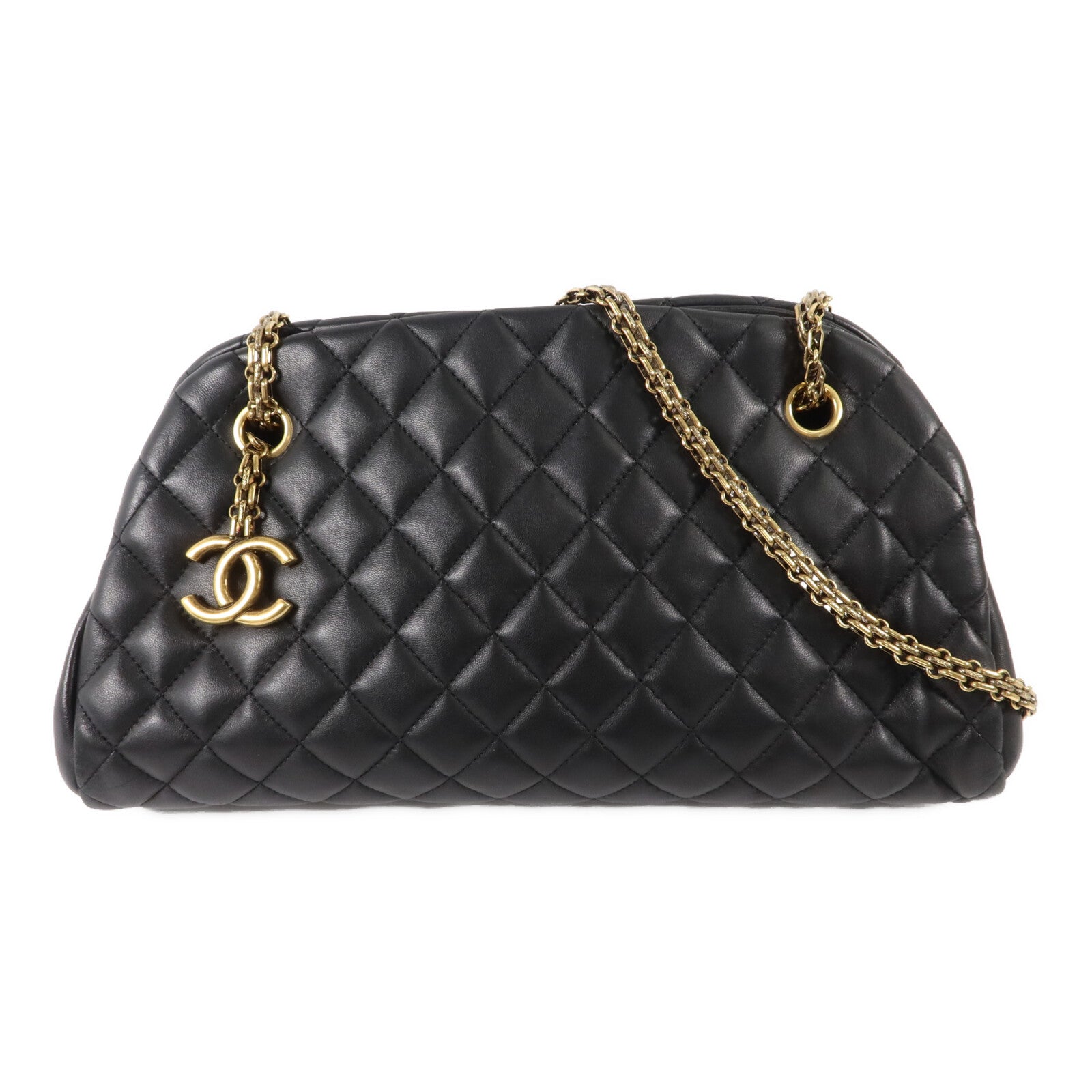 CHANEL 牛皮皮革Mademoiselle Bowling鏈帶肩背袋