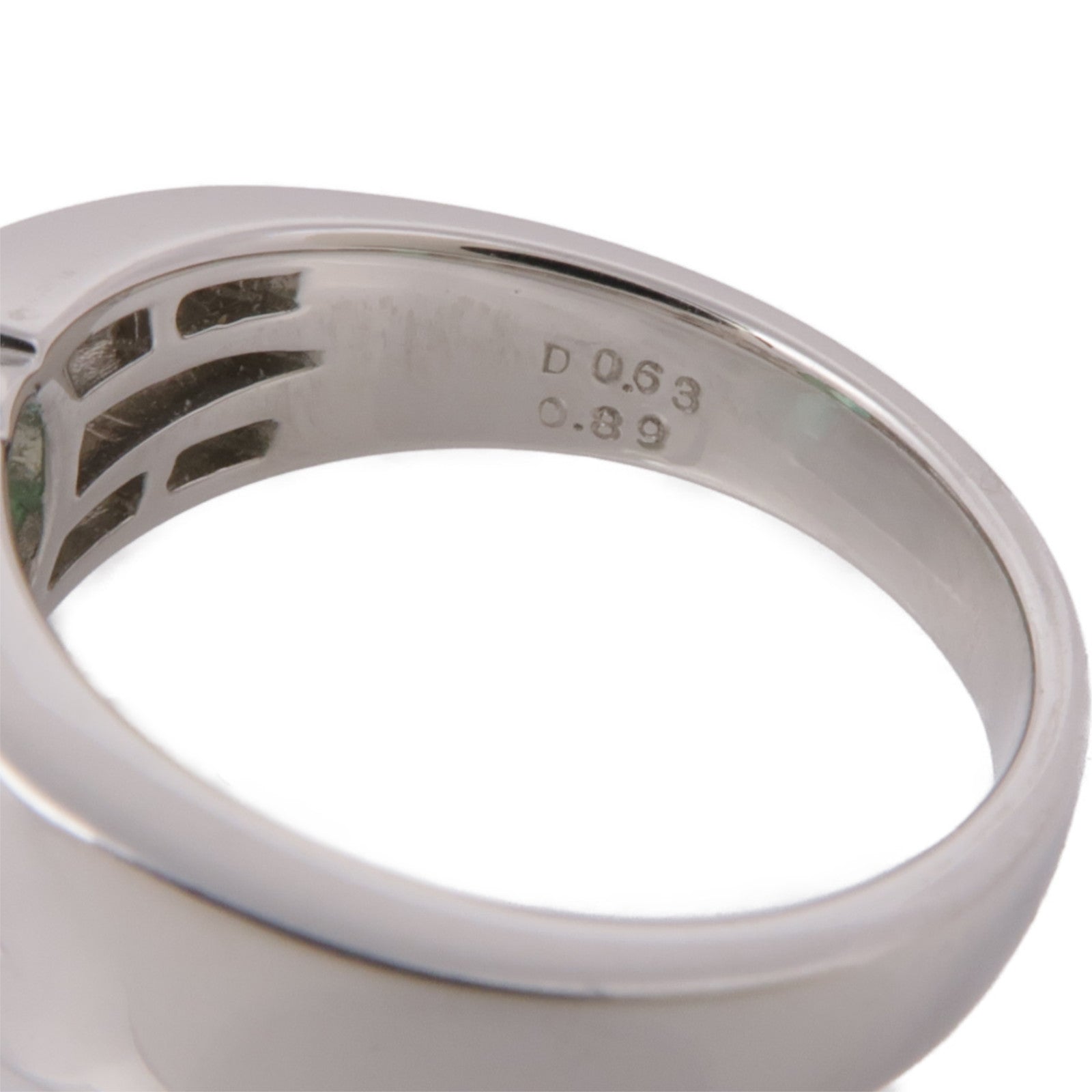 JEWELRY 【激減優惠】PT900鉑金Emerald/Diamond Ring綠寶石/鑽石戒指US#6.5