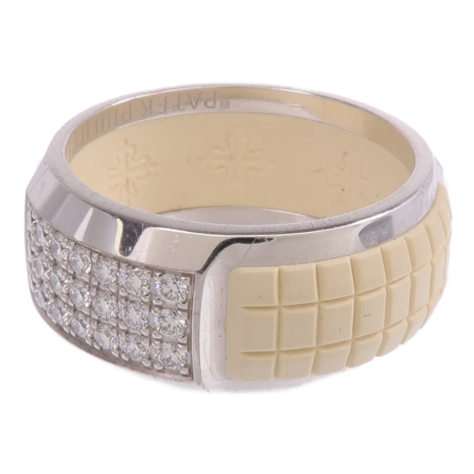 JEWELRY 18K白金/橡皮Aquanaut Luce Rubber Ring鑽石戒指US#7.25