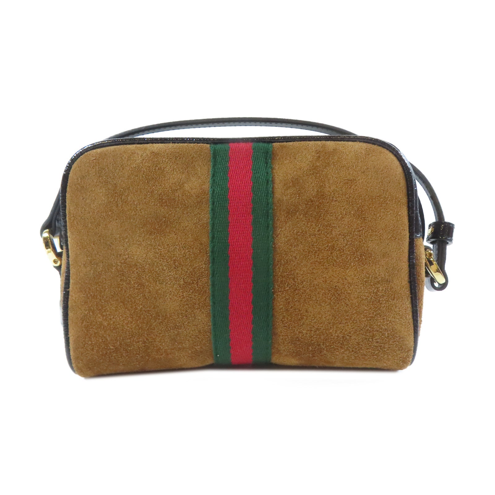 GUCCI 【激減優惠】麂皮皮革Mini Ophidia金扣肩背袋啡色/黑色