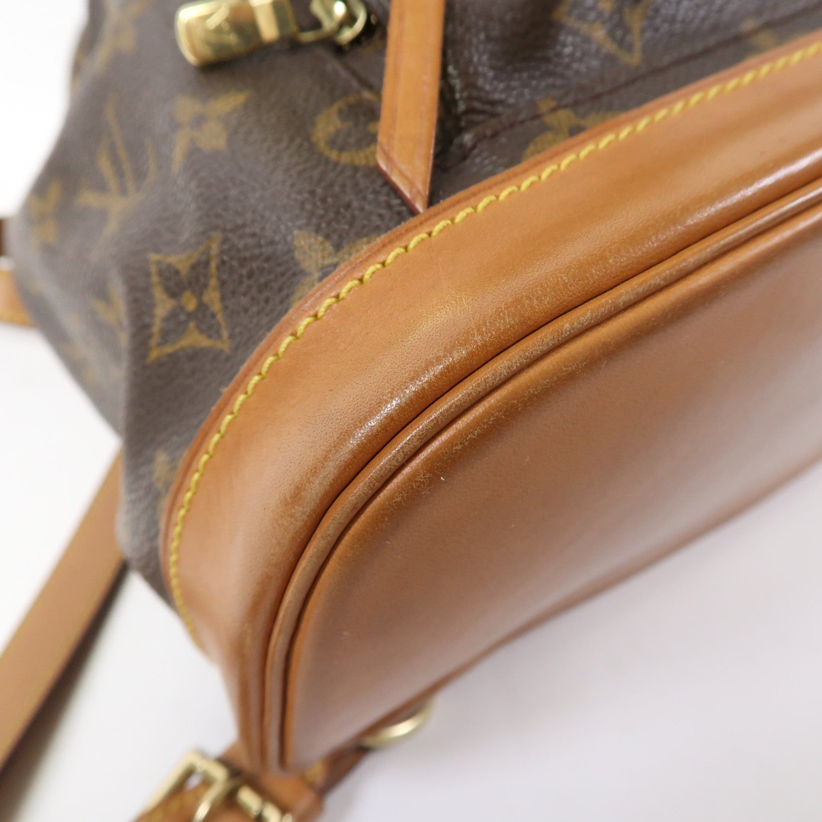 LOUIS VUITTON Monogram Montsouris MM 金扣背包啡色