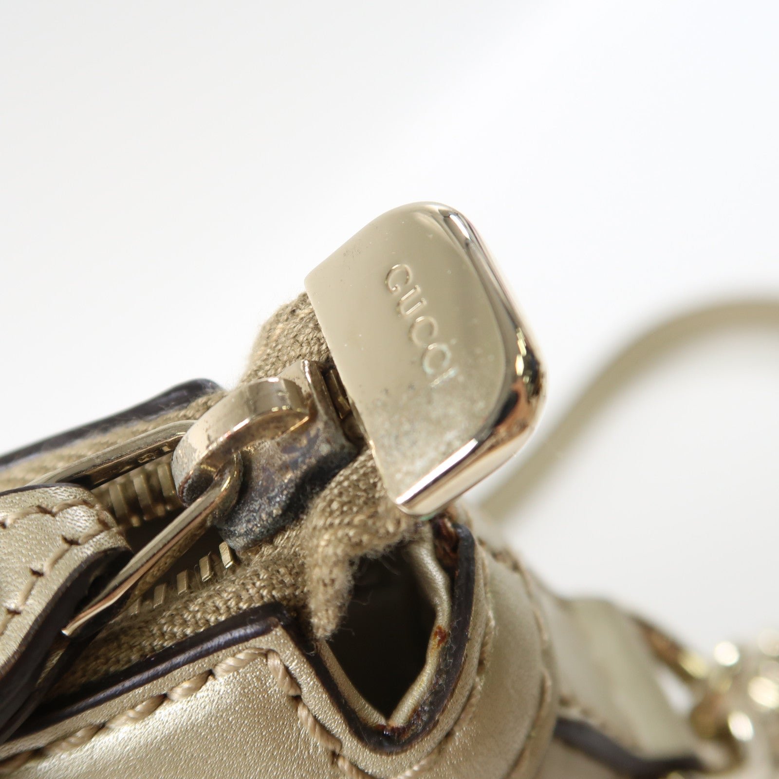 GUCCI 牛皮皮革2 Way Shoulder金扣手挽肩背兩用袋金色
