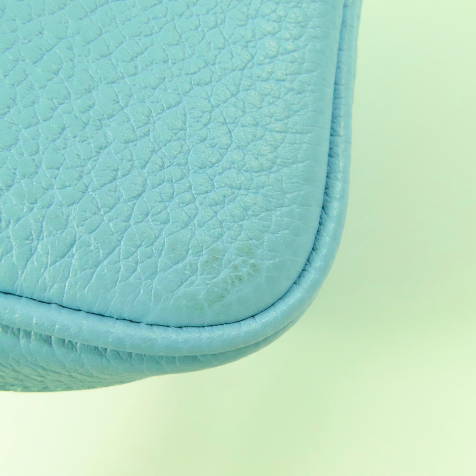 HERMES Country皮革Garden Party TPM銀扣手挽袋Bleu Atoll
