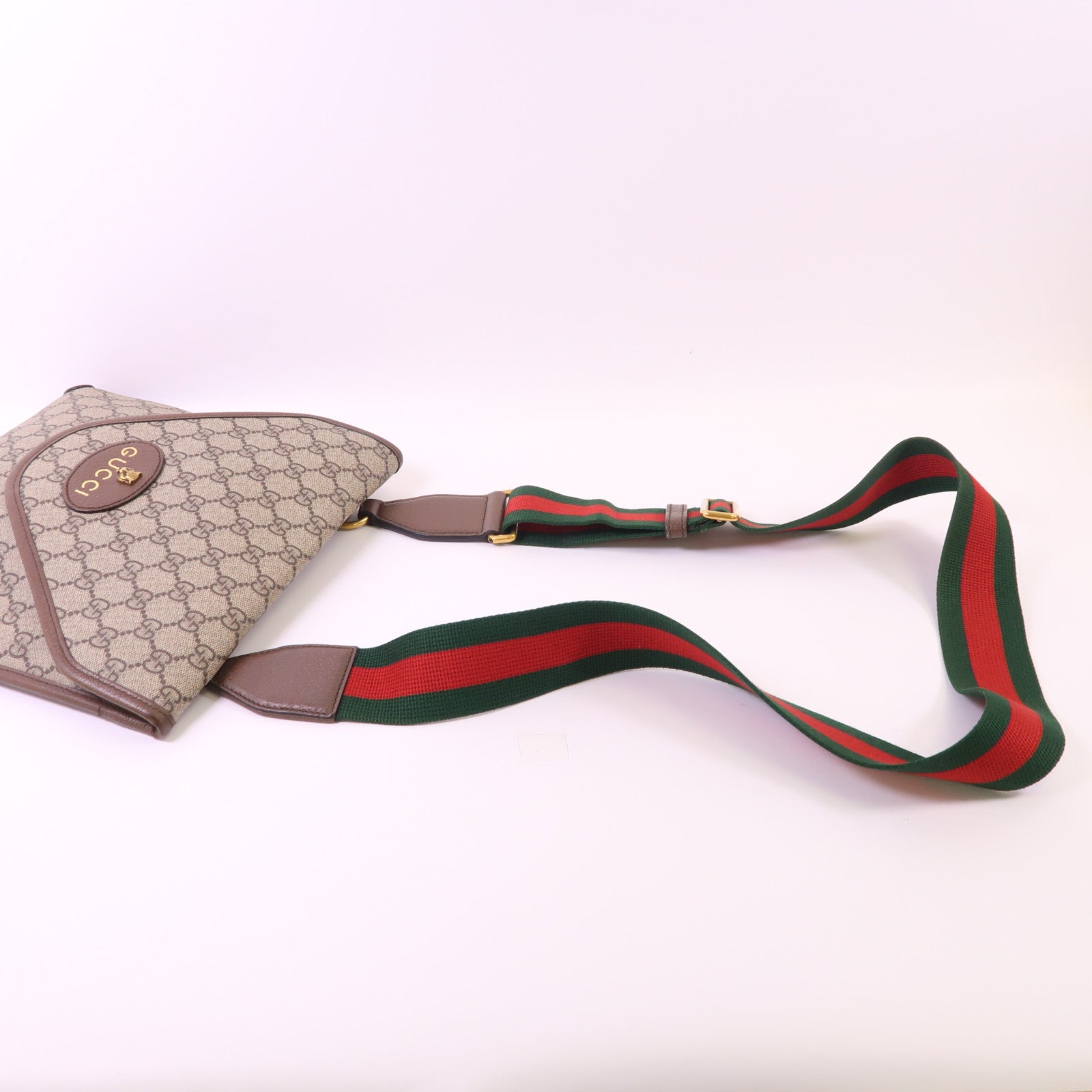 GUCCI 塗層帆布Neo Vintage GG Messenger金扣肩背袋