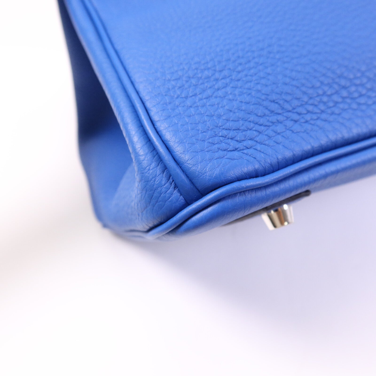 HERMES Togo皮革Birkin 35銀扣手挽袋Bleu Zellige
