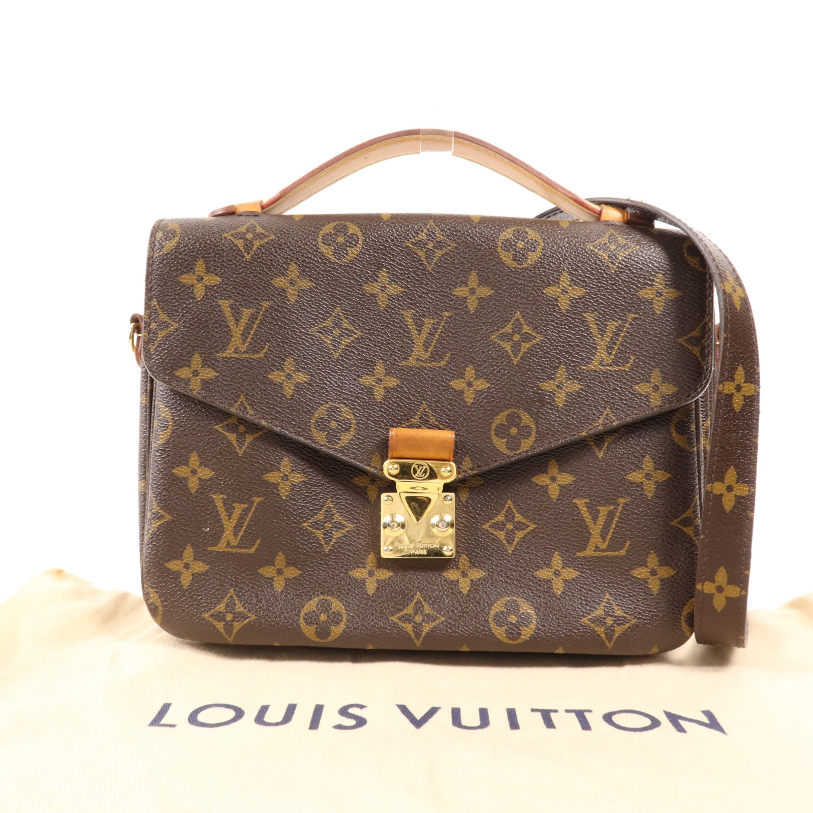 LOUIS VUITTON Monogram Pochette Metis MM金扣手挽肩背兩用袋