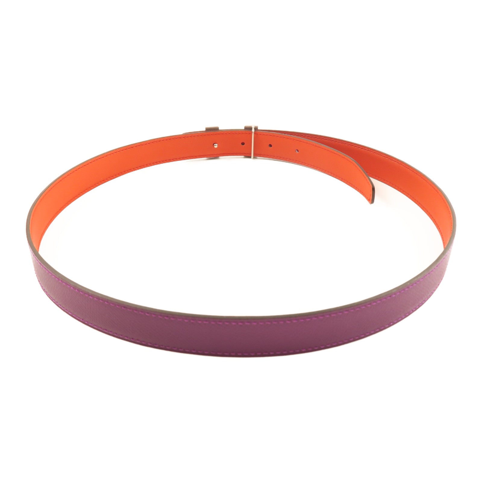 HERMES Swift皮革/Epsom皮革Belt皮帶Red/Purple