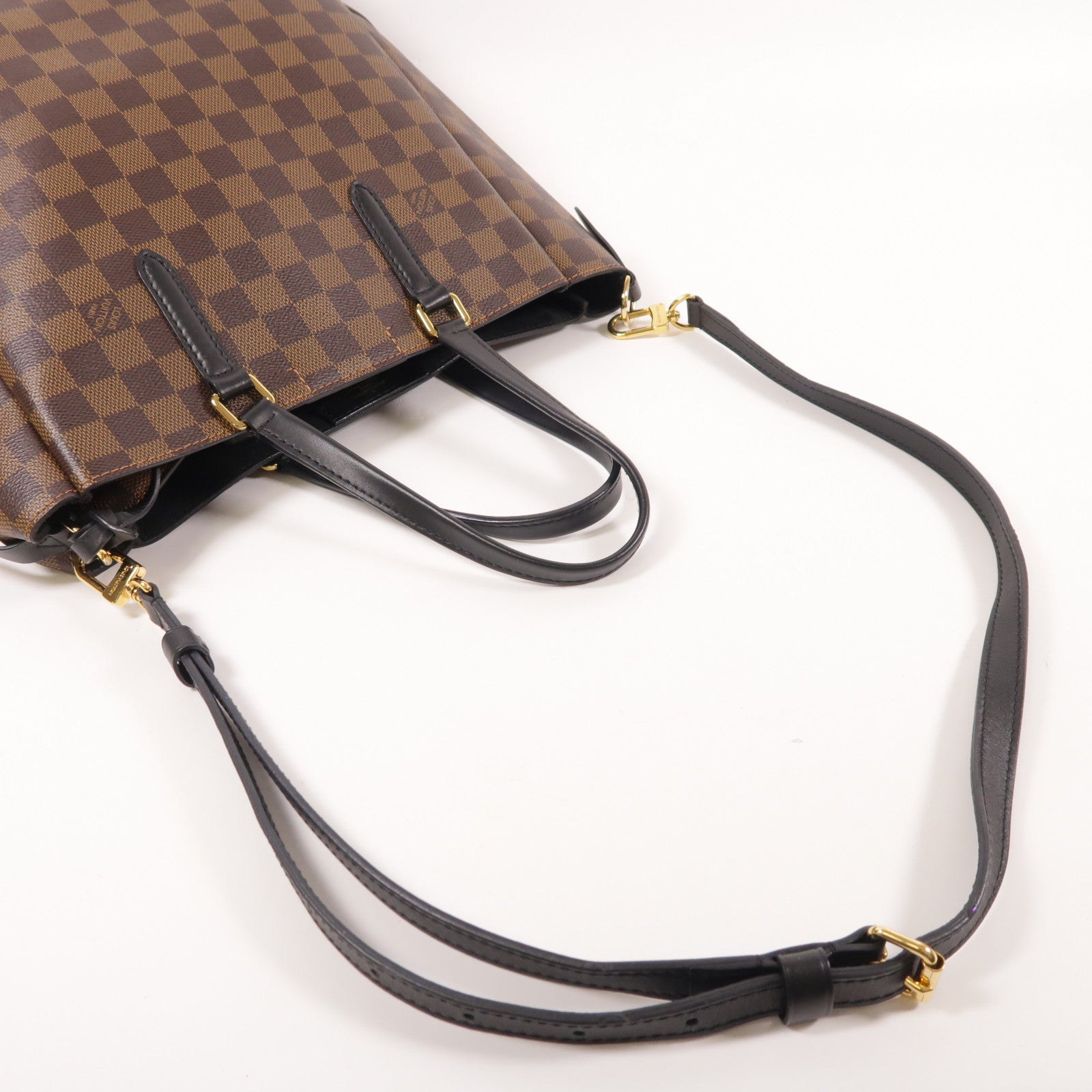 LOUIS VUITTON Damier Belmont金扣手挽肩背兩用袋