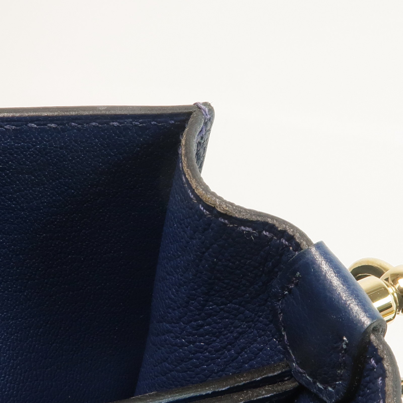 HERMES Evercolor皮革Mini Roulis金扣肩背袋Bleu Brighton