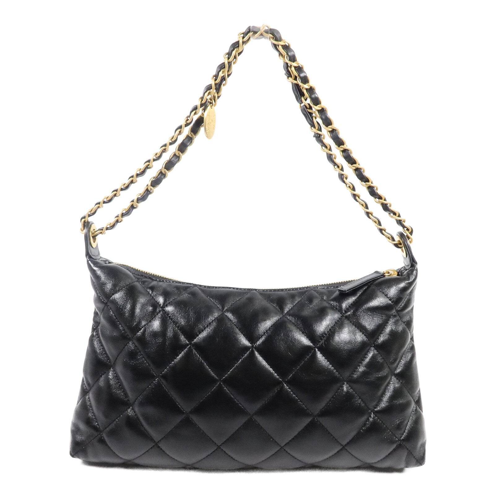 CHANEL 羊皮皮革Hobo Bag鏈帶肩背袋