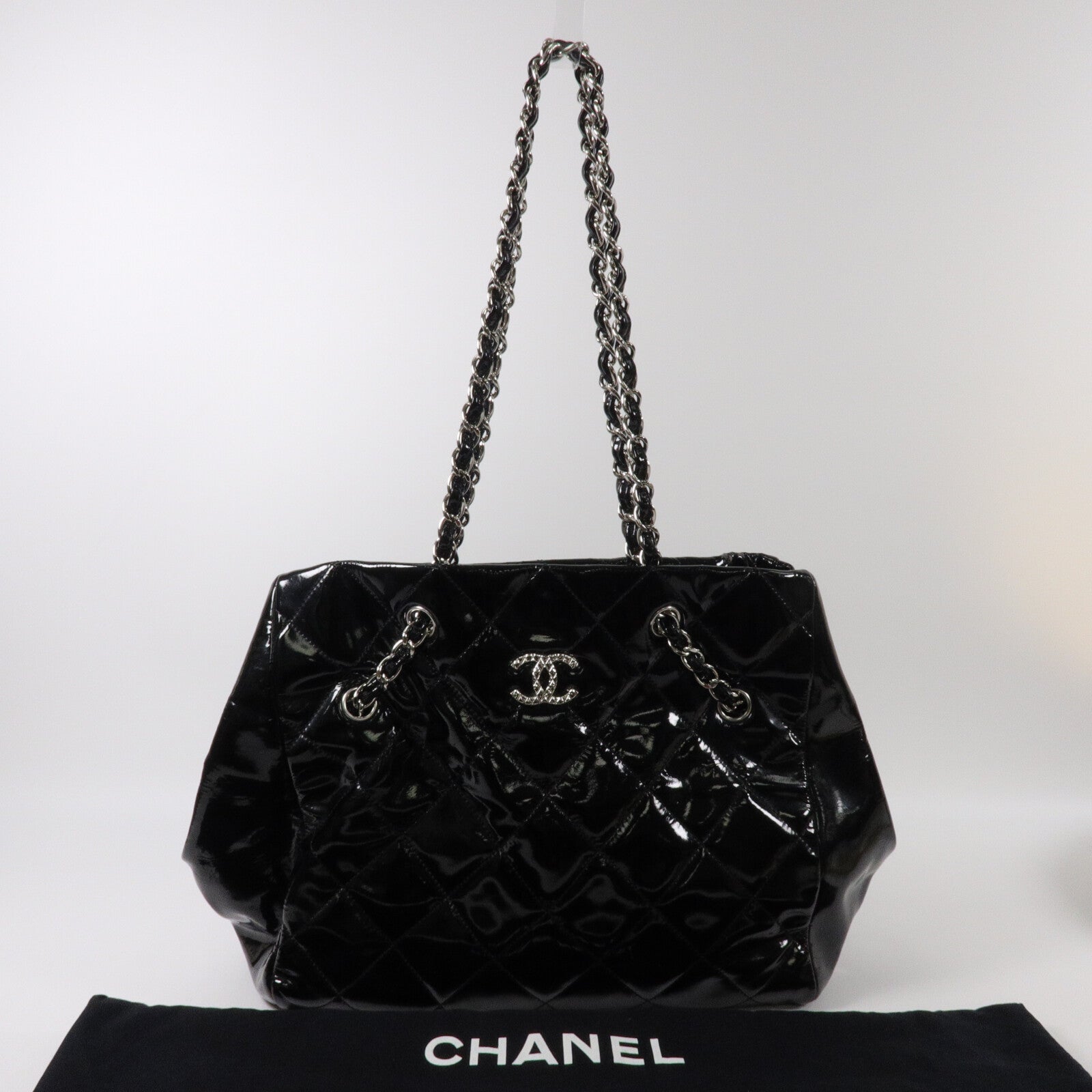 CHANEL 漆皮皮革Shoulder Bag鏈帶肩背袋