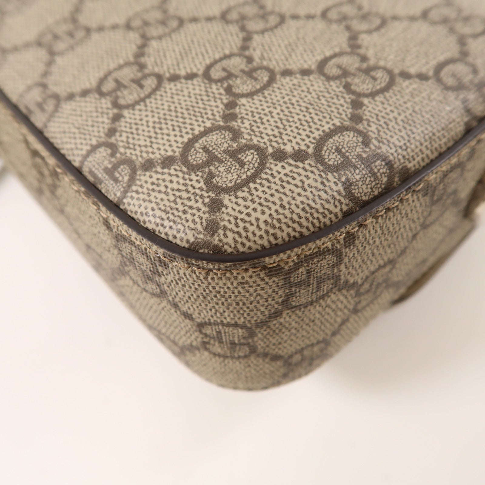 GUCCI 塗層帆布Mini Petite GG銀扣手挽肩背兩用袋啡色