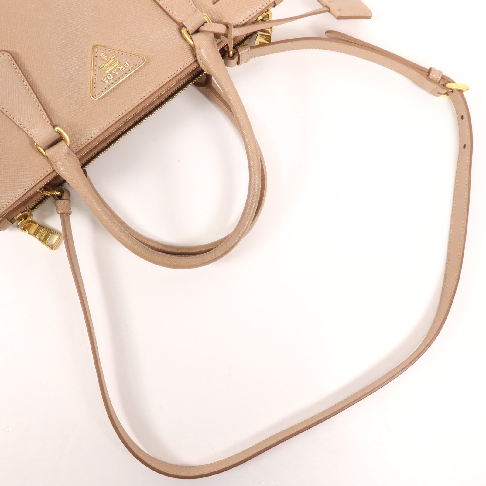 PRADA 牛皮皮革Galleria金扣手挽肩背兩用袋