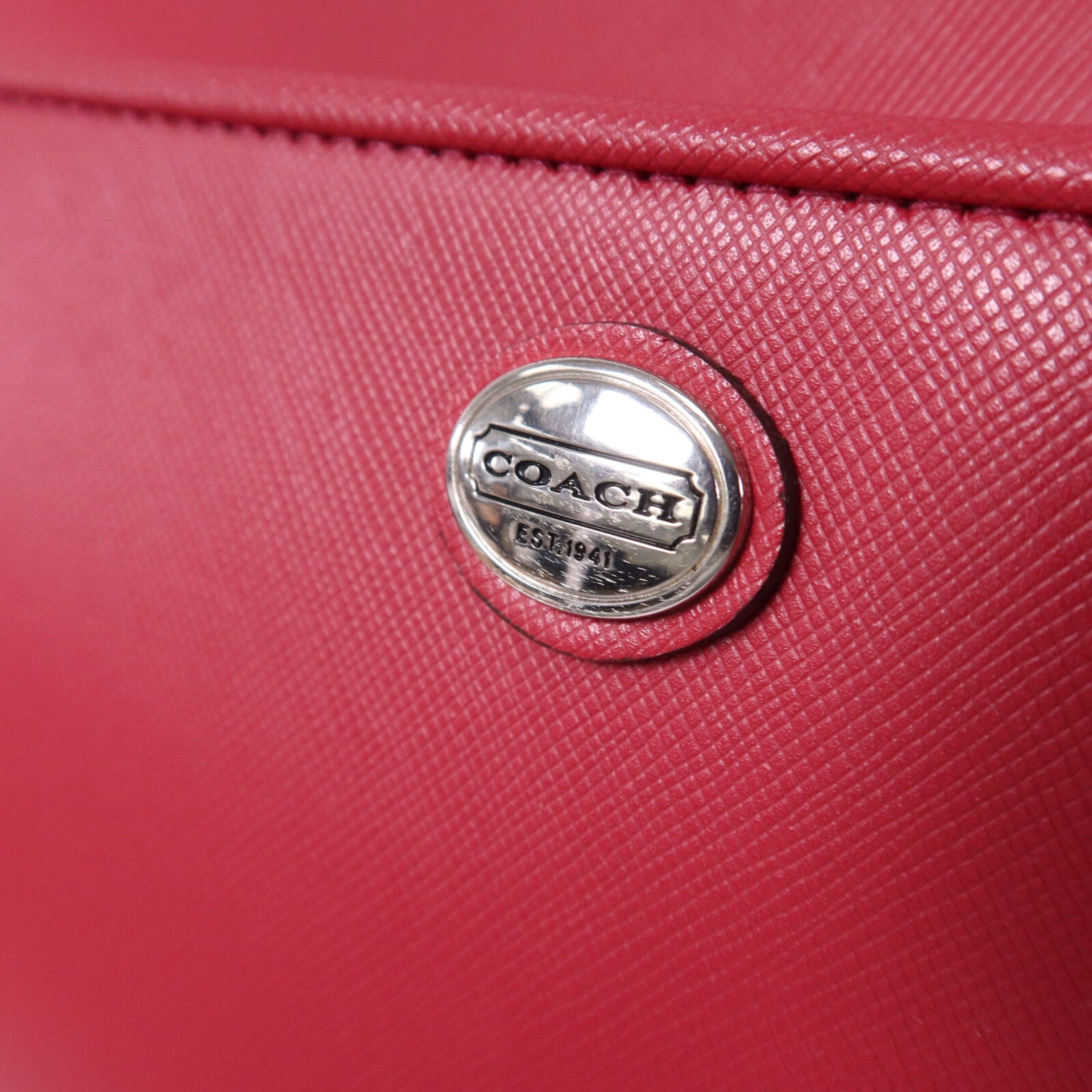 COACH 牛皮皮革Peyton Pocket Tote銀扣手挽袋