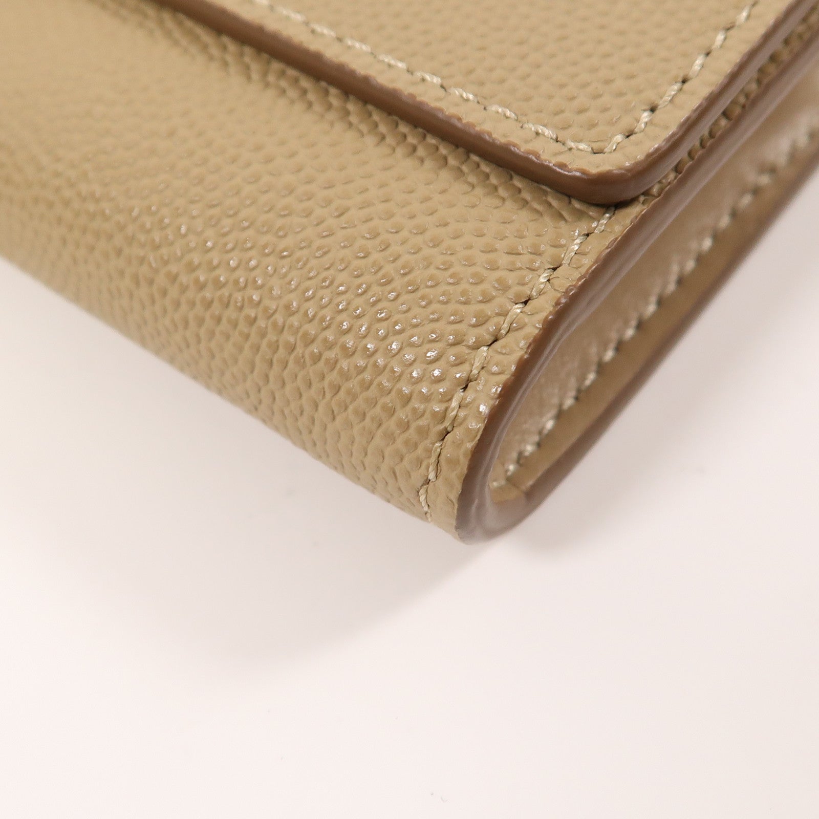 BURBERRY GHW Long Wallet Calfskin Leather Khaki
