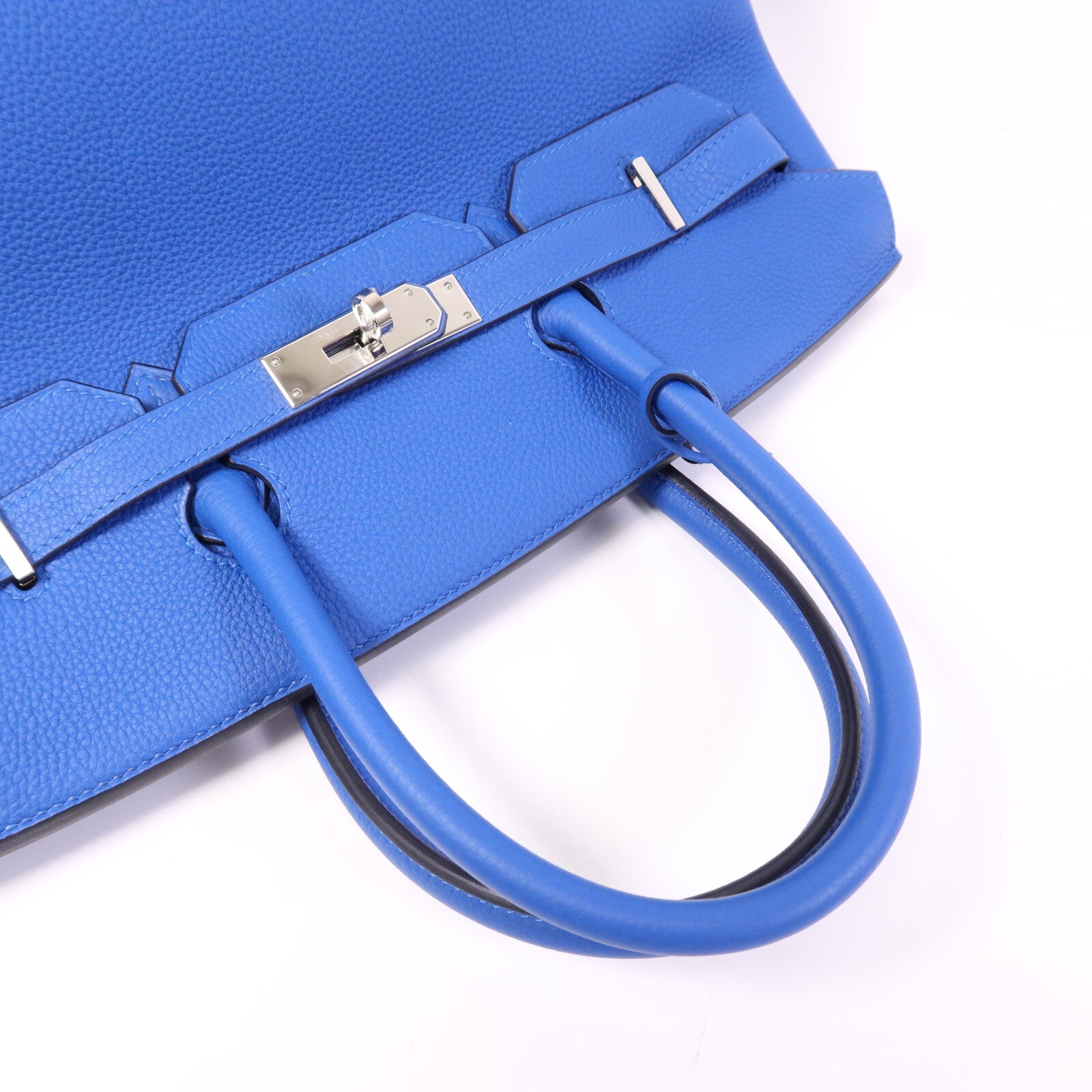 HERMES Togo皮革Birkin 35銀扣手挽袋Bleu Zellige