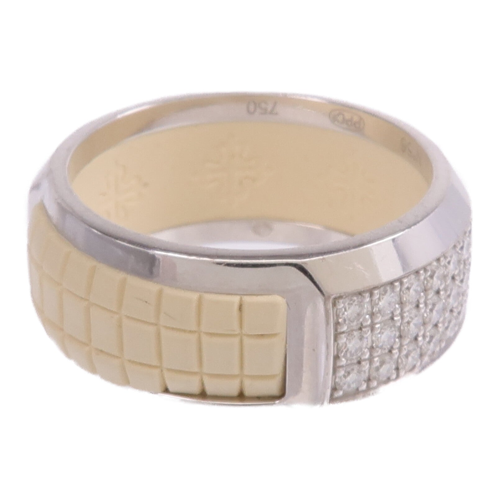 JEWELRY 18K白金/橡皮Aquanaut Luce Rubber Ring鑽石戒指US#7.25