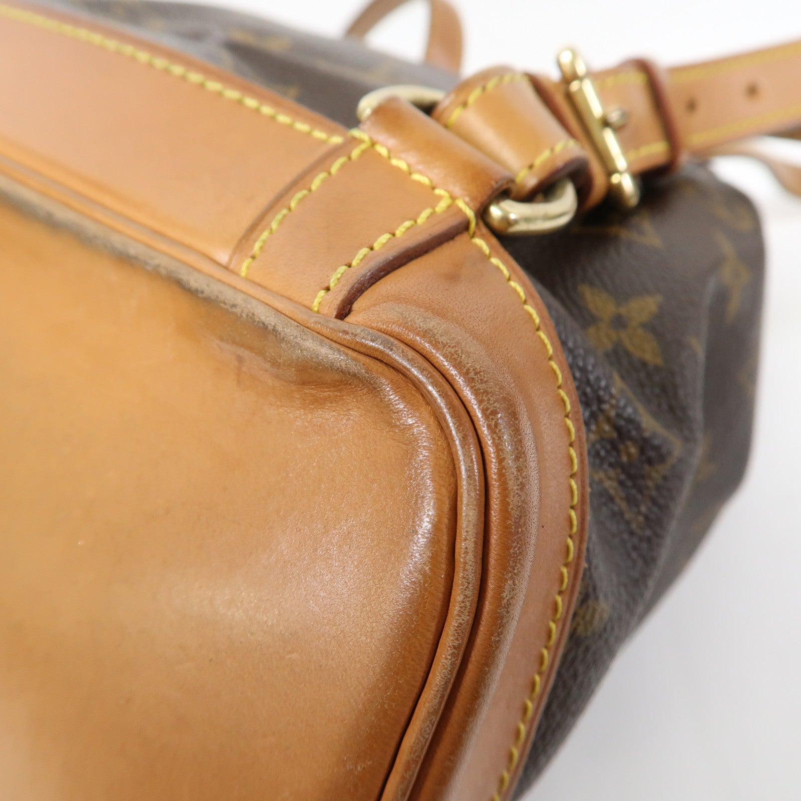 LOUIS VUITTON Monogram Montsouris MM 金扣背包啡色