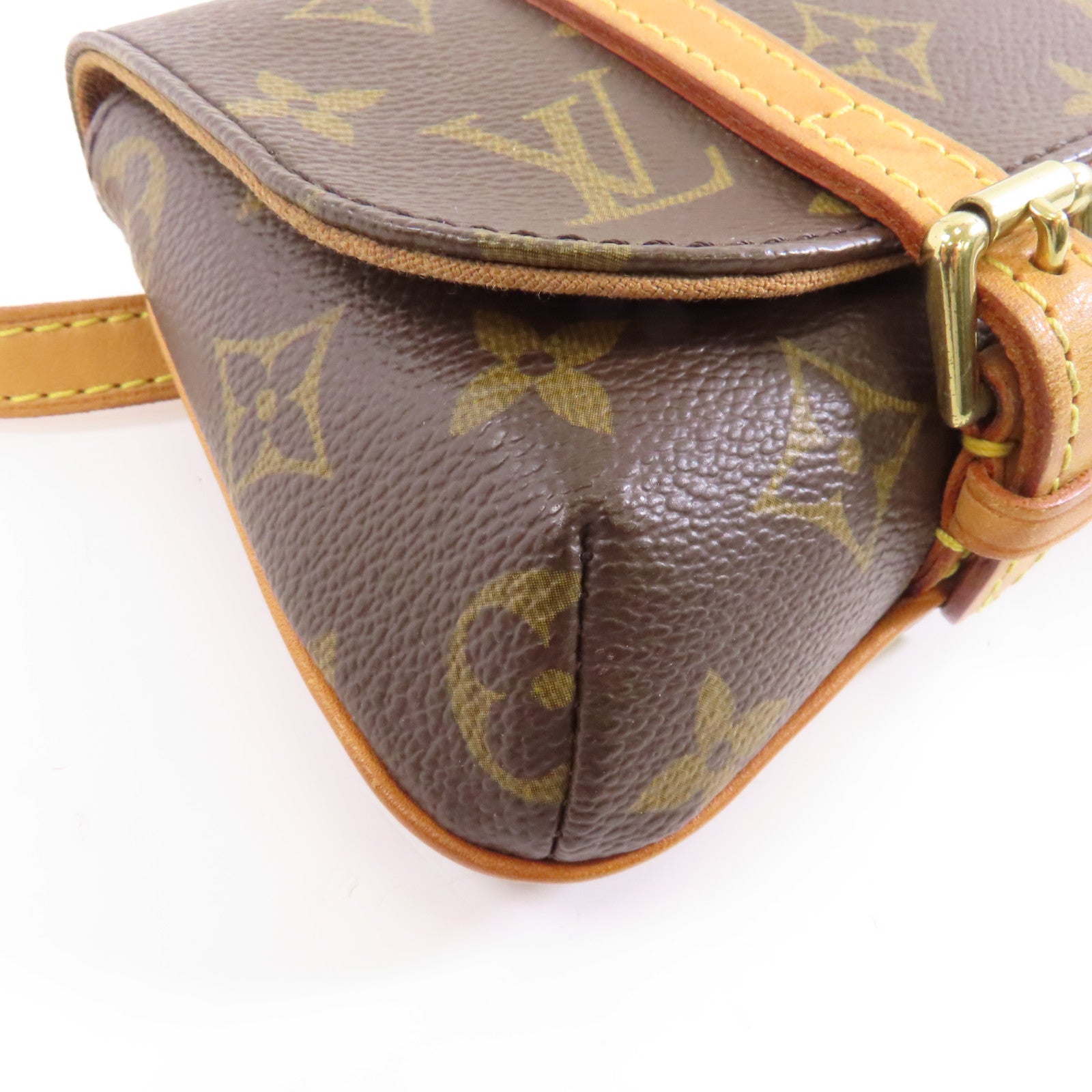 LOUIS VUITTON Monogram Pochette Marelle金扣腰包啡色