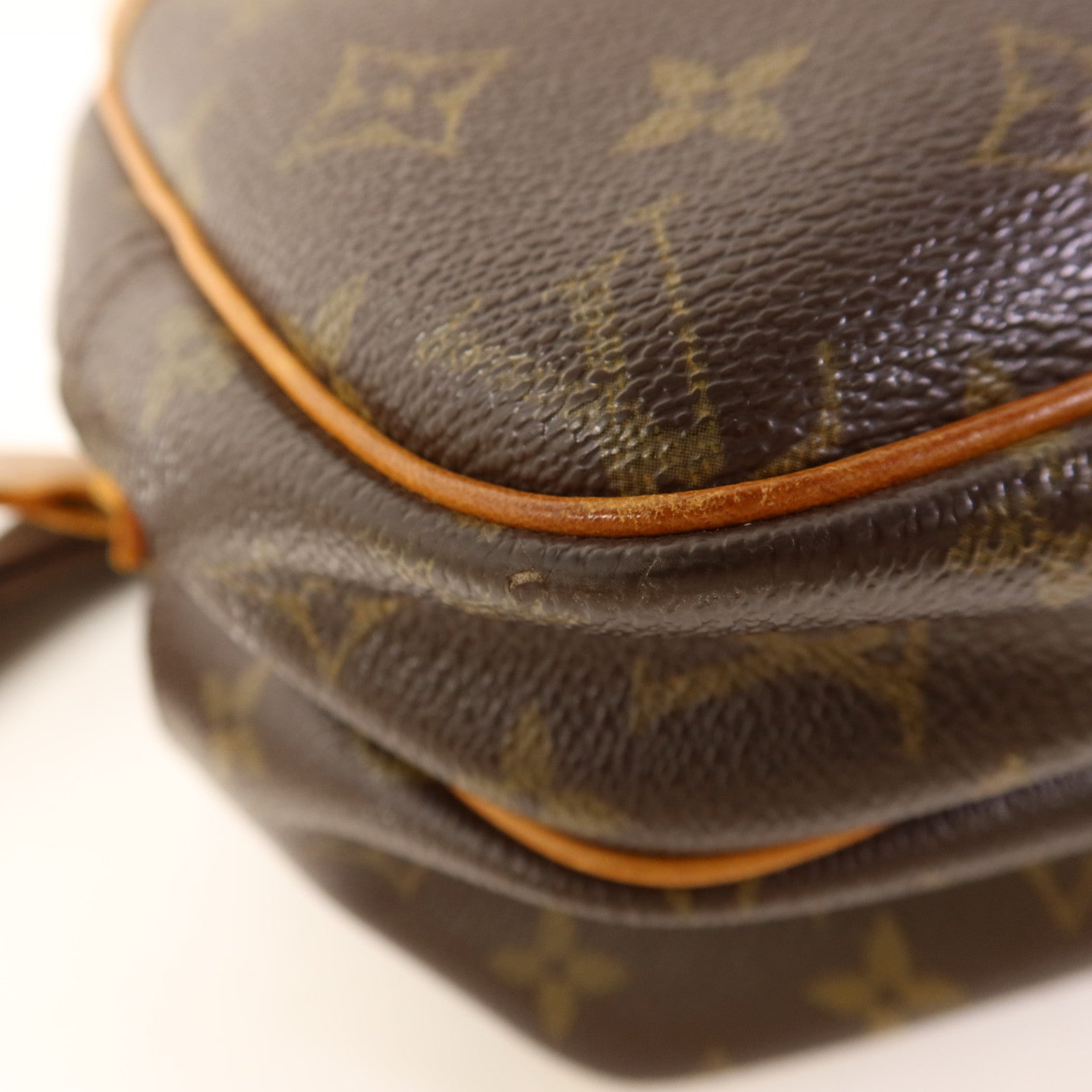 LOUIS VUITTON Monogram Reporter PM金扣肩背袋棕色