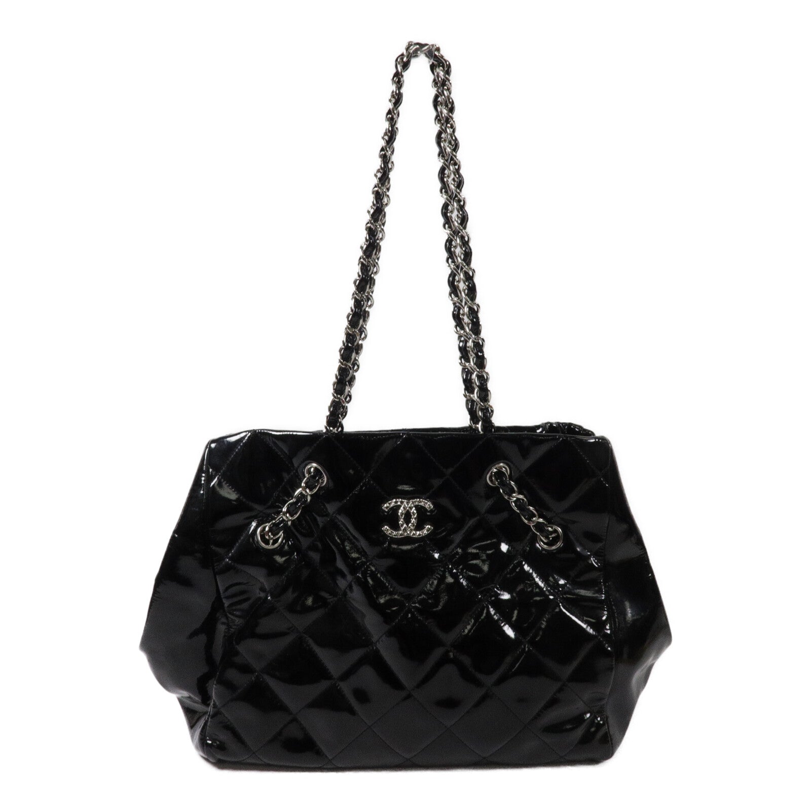 CHANEL 漆皮皮革Shoulder Bag鏈帶肩背袋