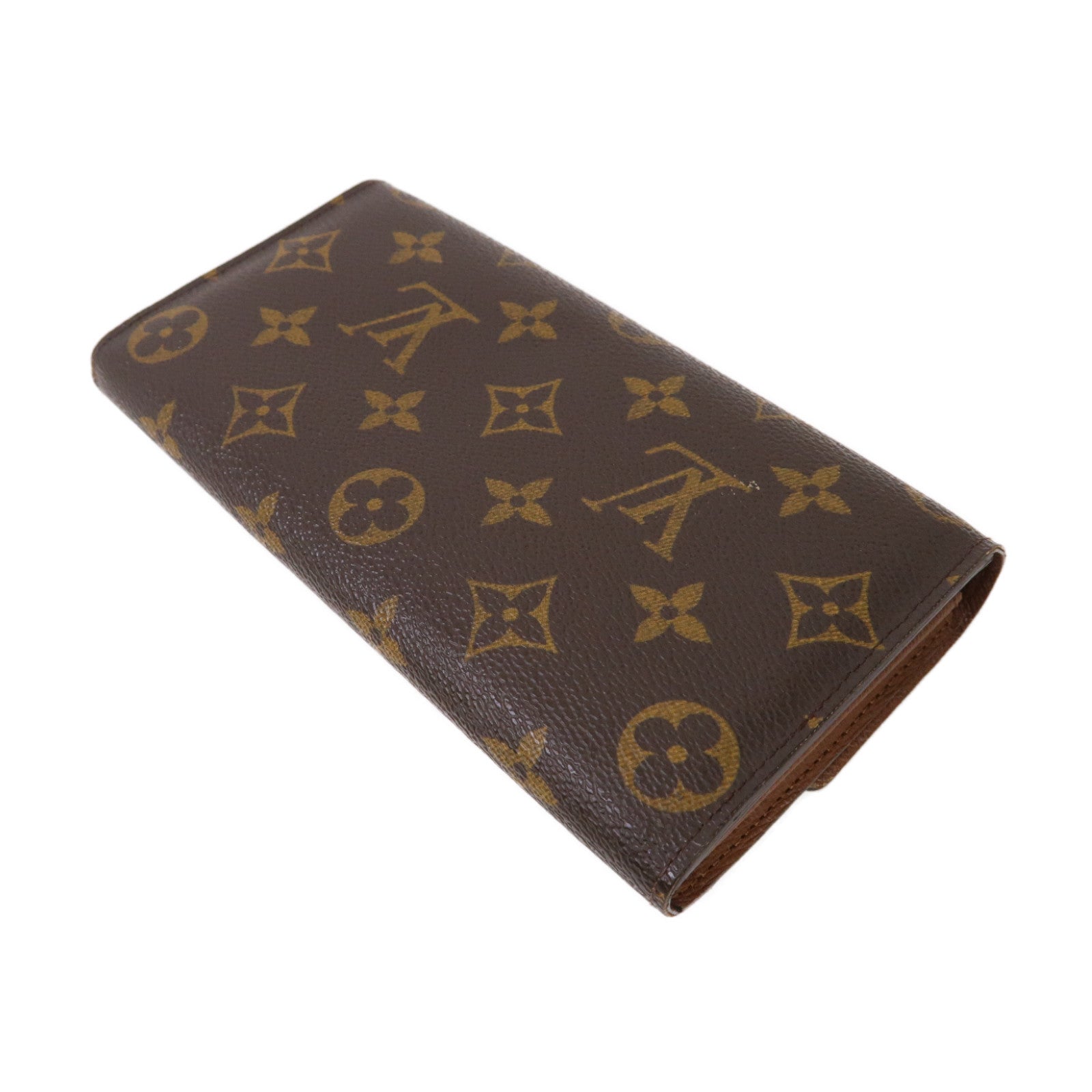 LOUIS VUITTON Monogram Portefeuille Sarah Wallet金扣折疊長錢包啡色