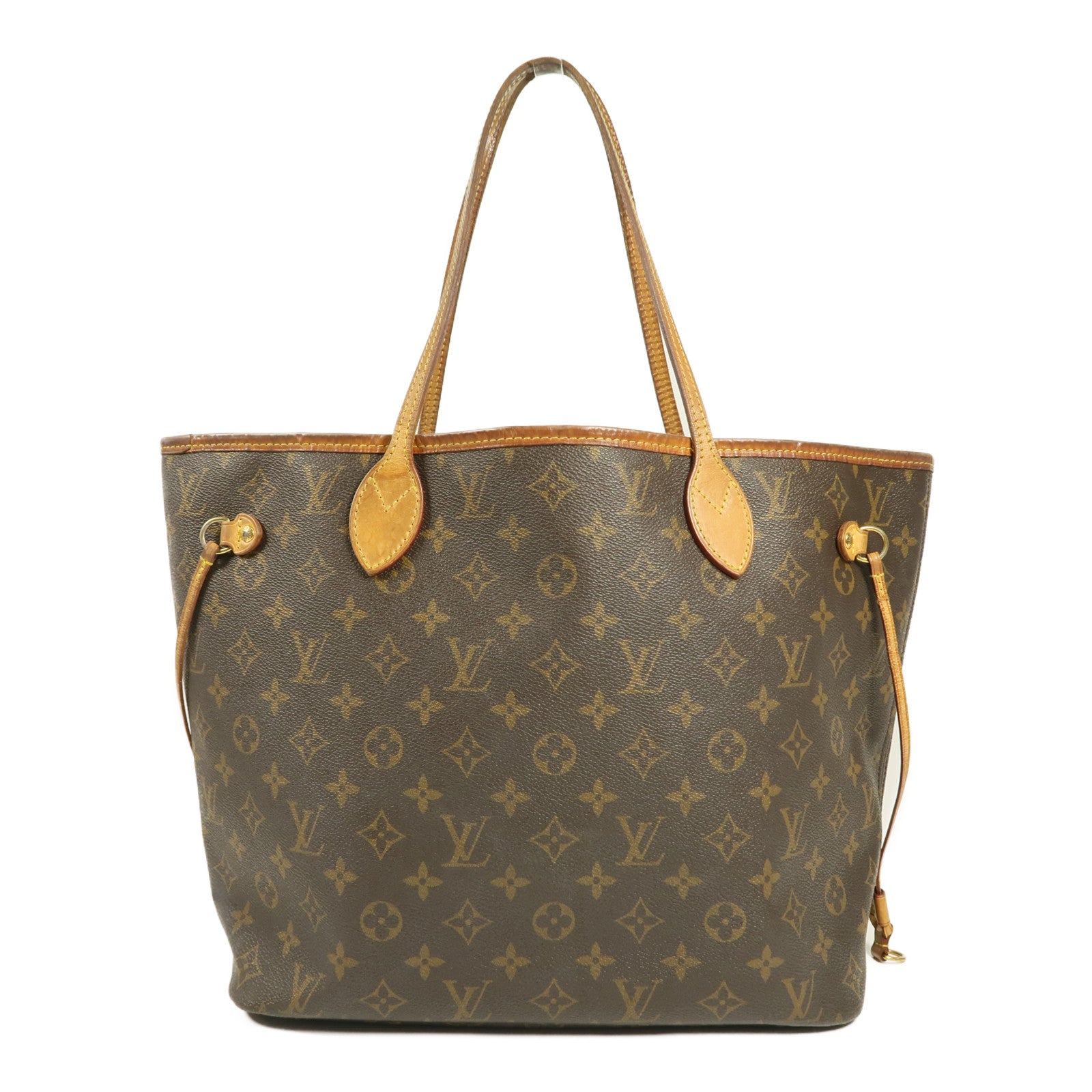 LOUIS VUITTON Monogram Neverfull MM金扣手挽袋