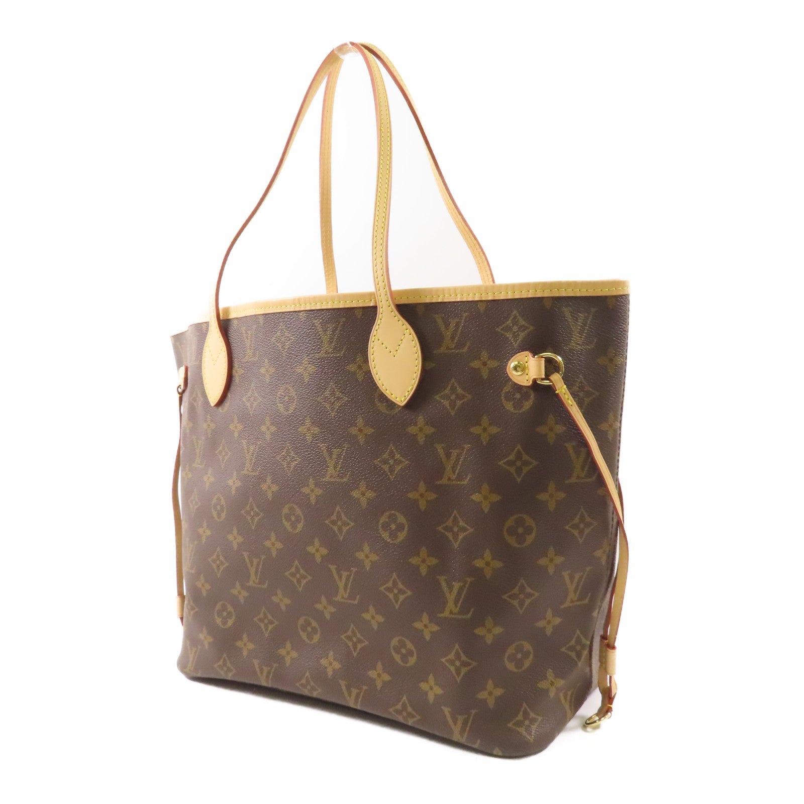 LOUIS VUITTON Monogram Neverfull MM金扣手挽袋