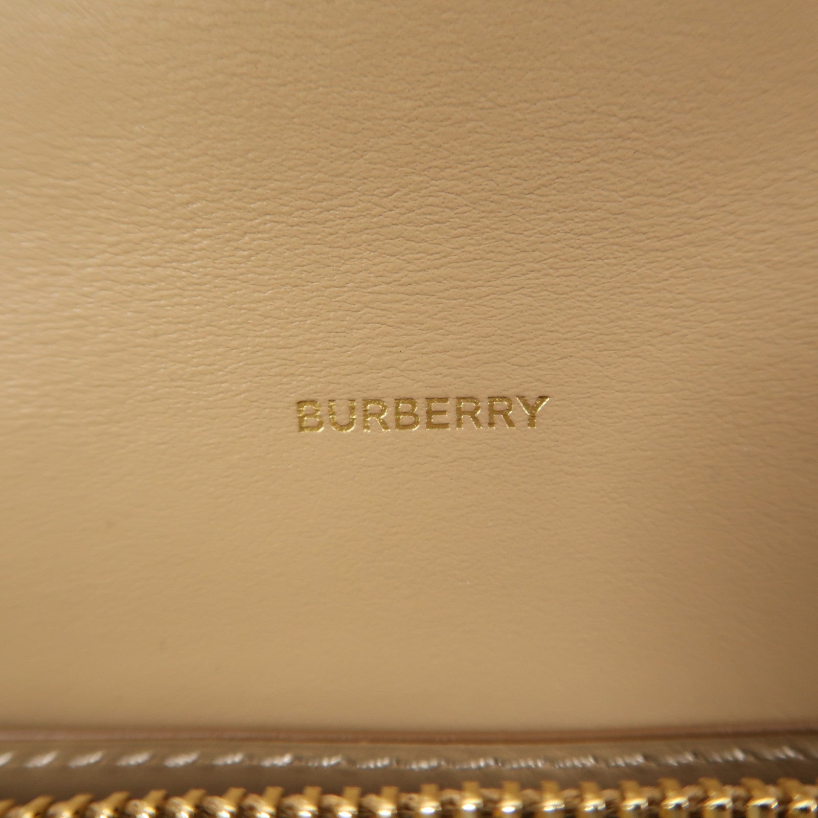 BURBERRY GHW Long Wallet Calfskin Leather Khaki