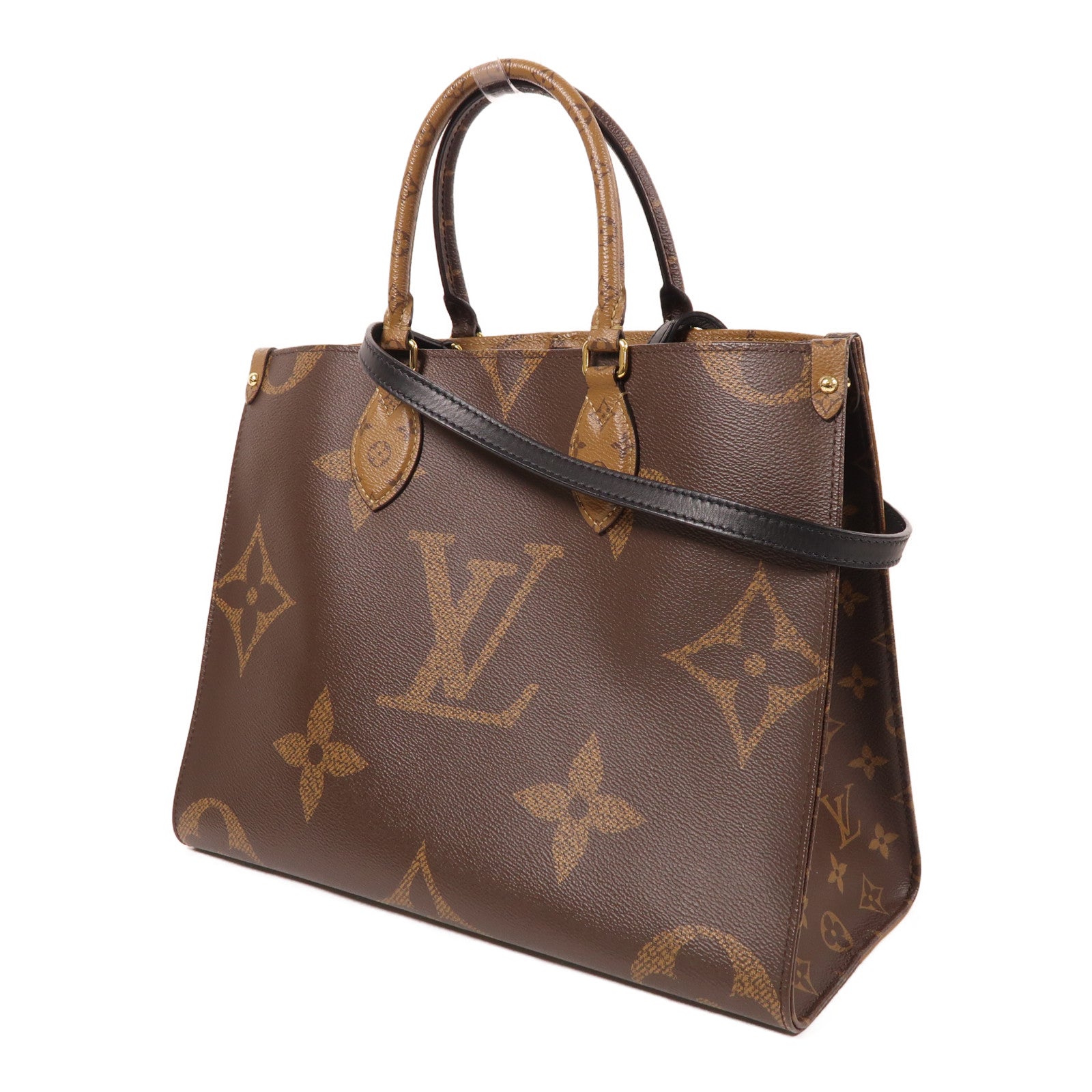 LOUIS VUITTON Monogram Giant On The Go MM金扣手挽肩背兩用袋