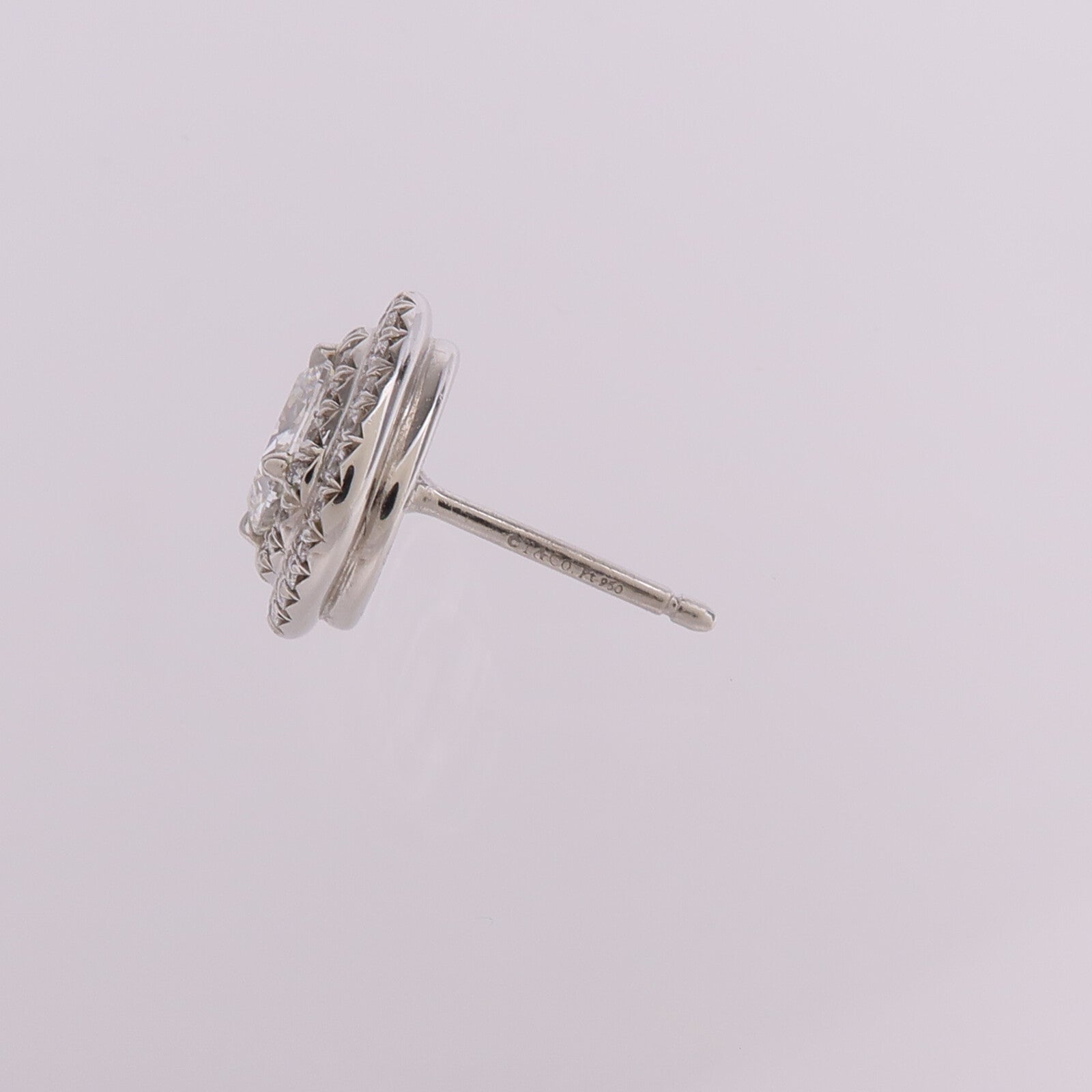 TIFFANY＆CO PT950鉑金Cushion Double Soleste Earrings鑽石耳環