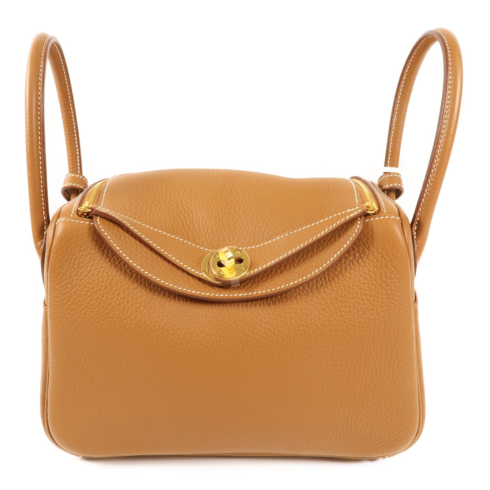 HERMES Clemence皮革Lindy 26金扣手挽肩背兩用袋37 Gold
