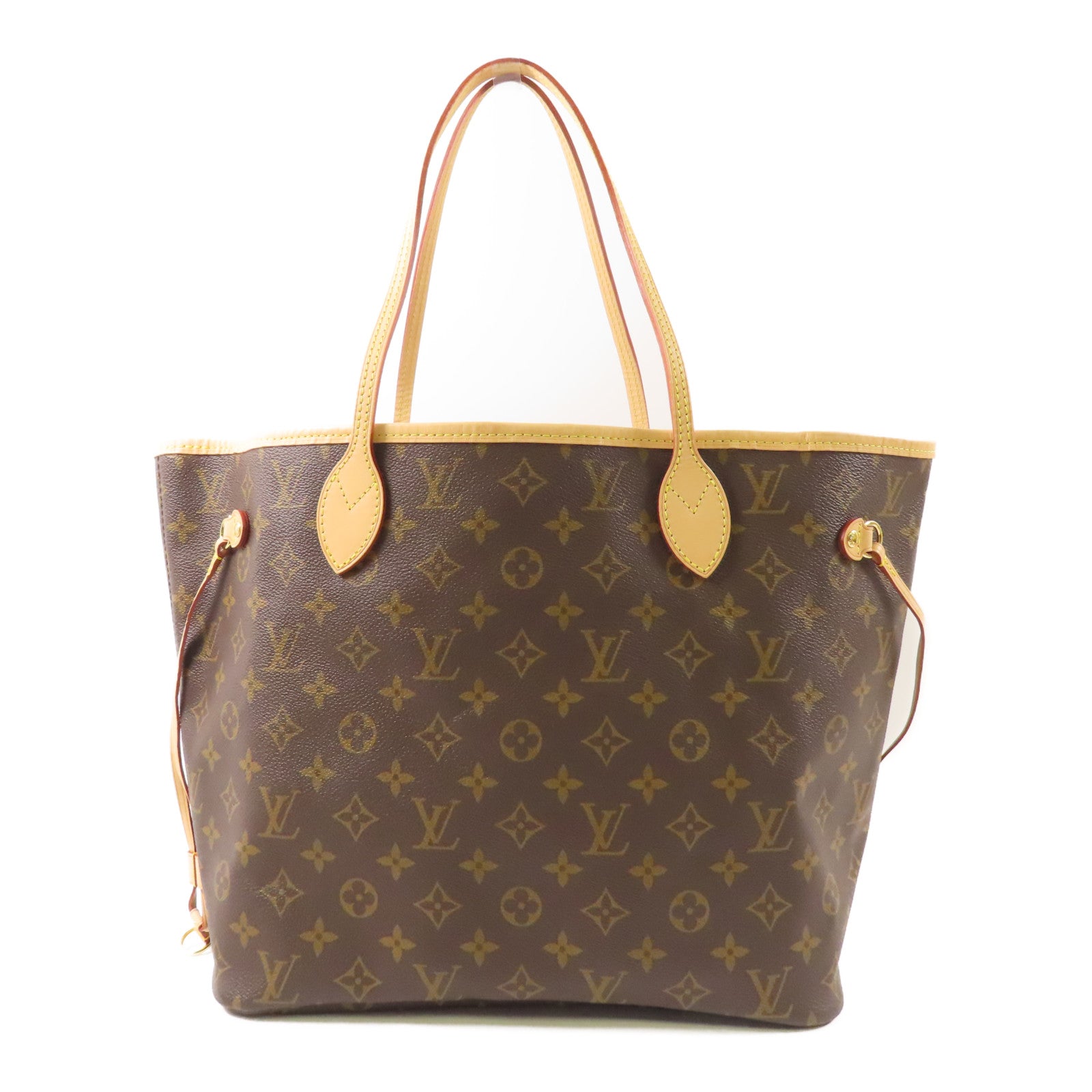 LOUIS VUITTON Monogram Neverfull MM金扣手挽袋
