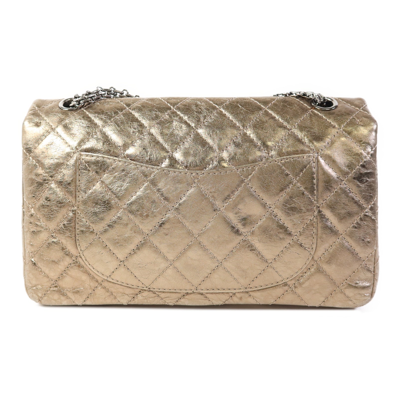 CHANEL 【激減優惠】牛皮皮革2.55銀扣鏈帶肩背袋