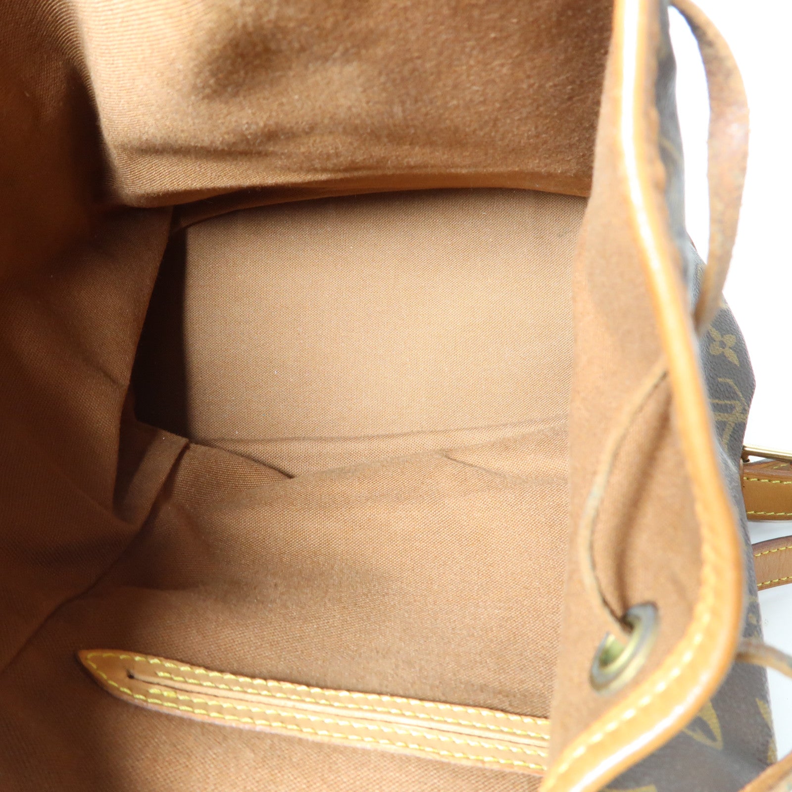 LOUIS VUITTON Monogram Montsouris MM 金扣背包啡色