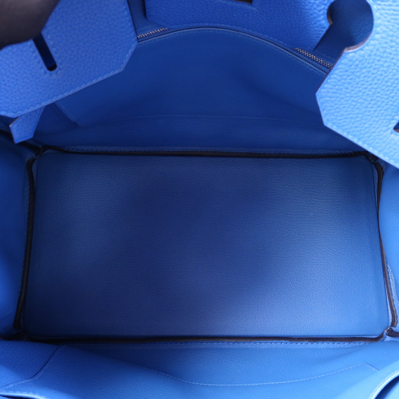 HERMES Togo皮革Birkin 35銀扣手挽袋Bleu Zellige